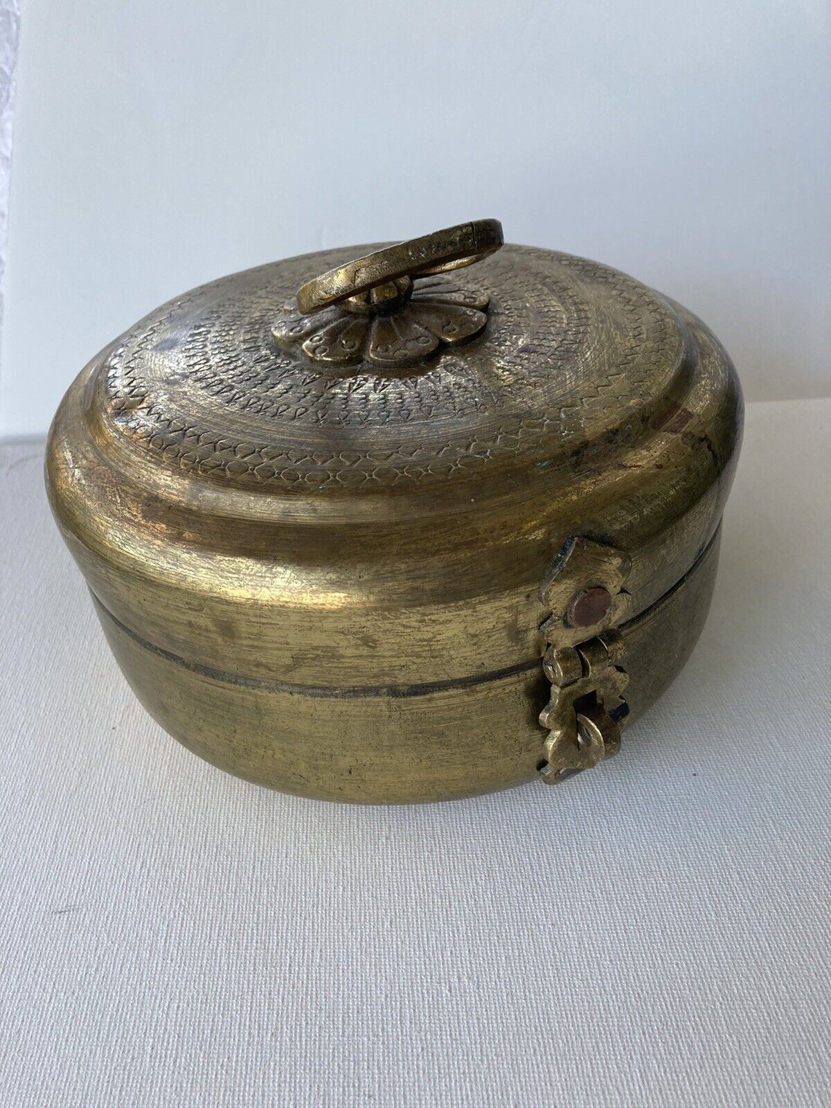 Vintage Brass Lunch Box/ Sewing Box / Home Decor