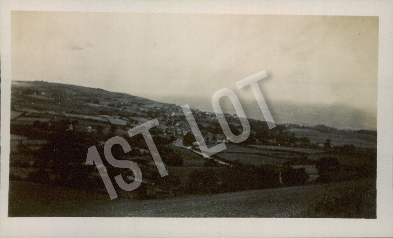 Rural Town Panorama Fields Landscape Antique Photography