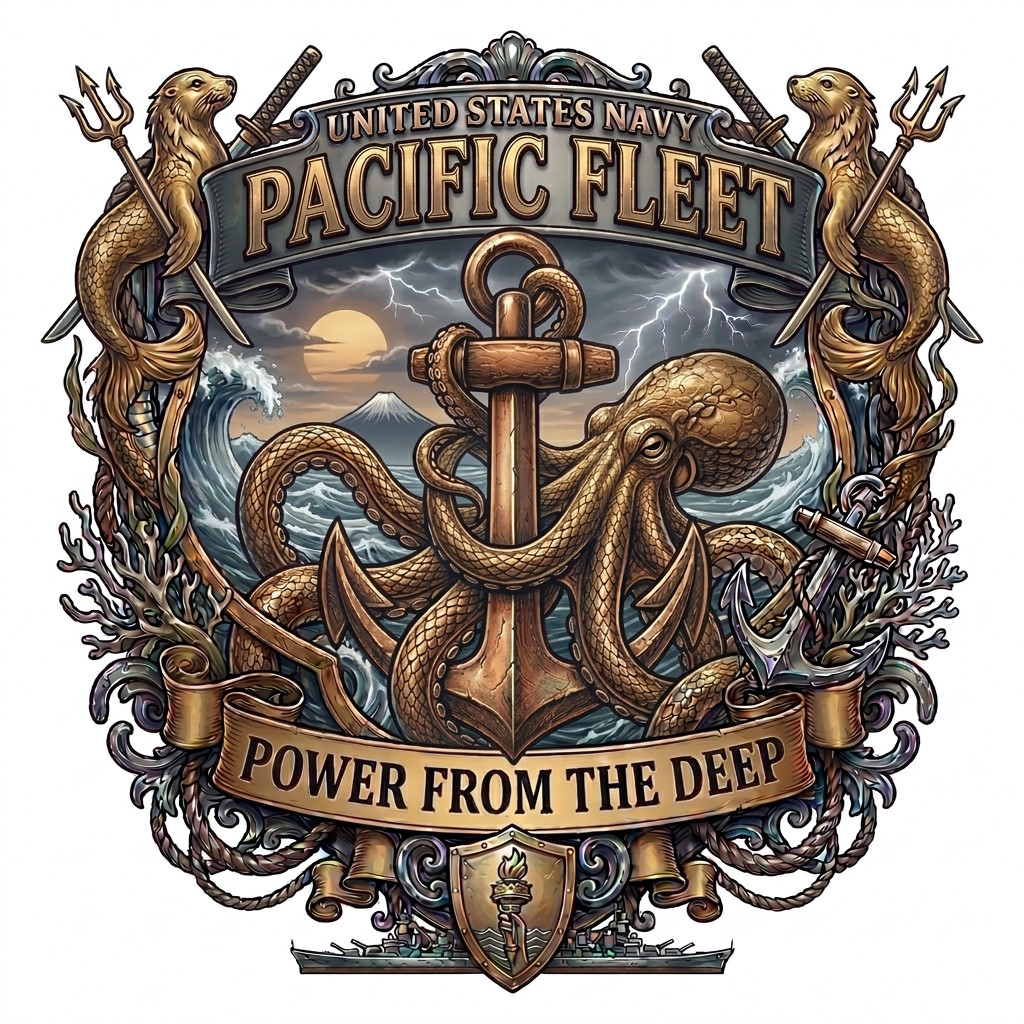 United States Navy Pacific Fleet USN Gift Premium Military Graphics 4\