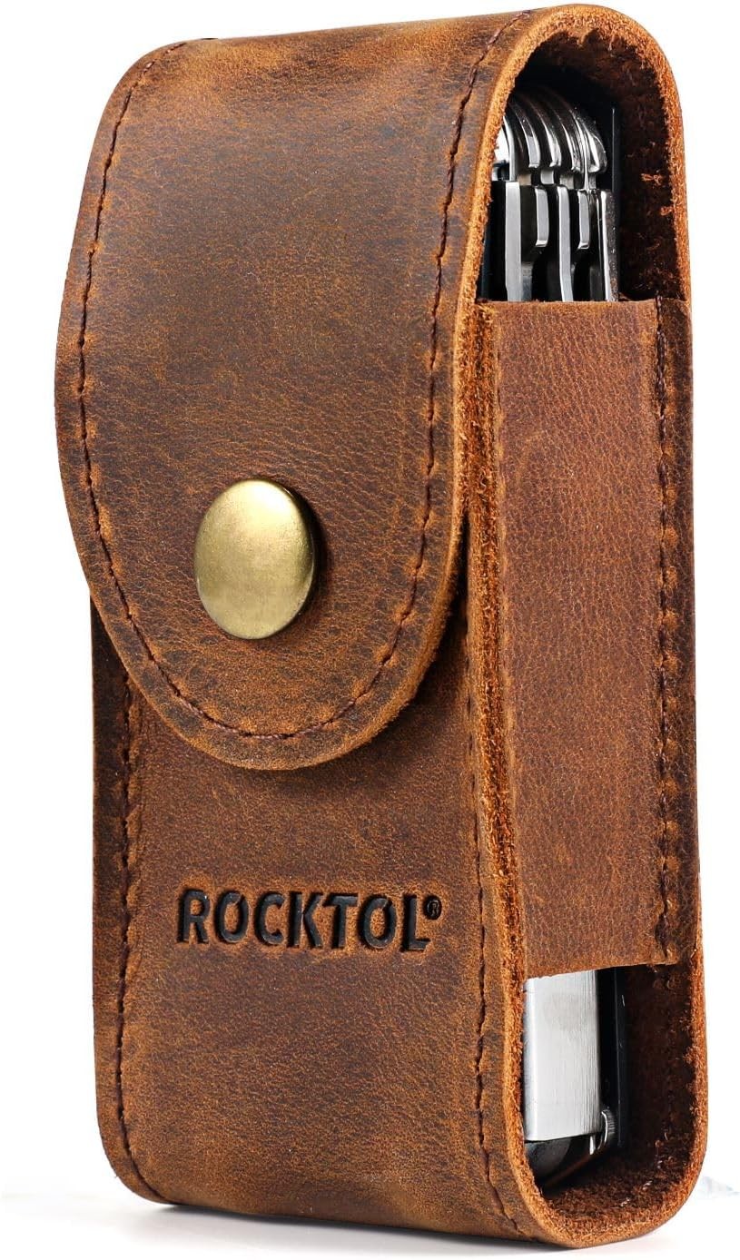  Multitool Sheath, Premium Leather Snap Sheath for Belt, Multi-Tool Knife 