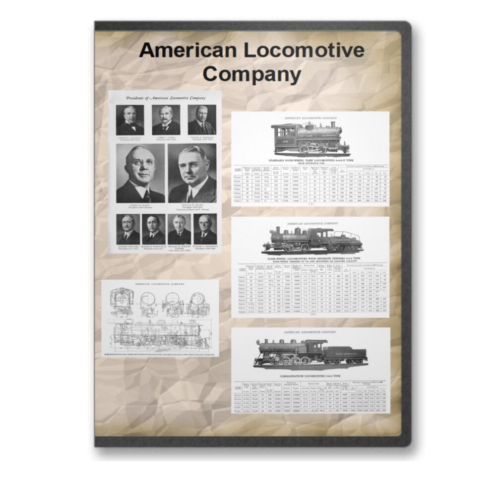 The American Locomotive Company - 5 Historic Train Books on CD - D453