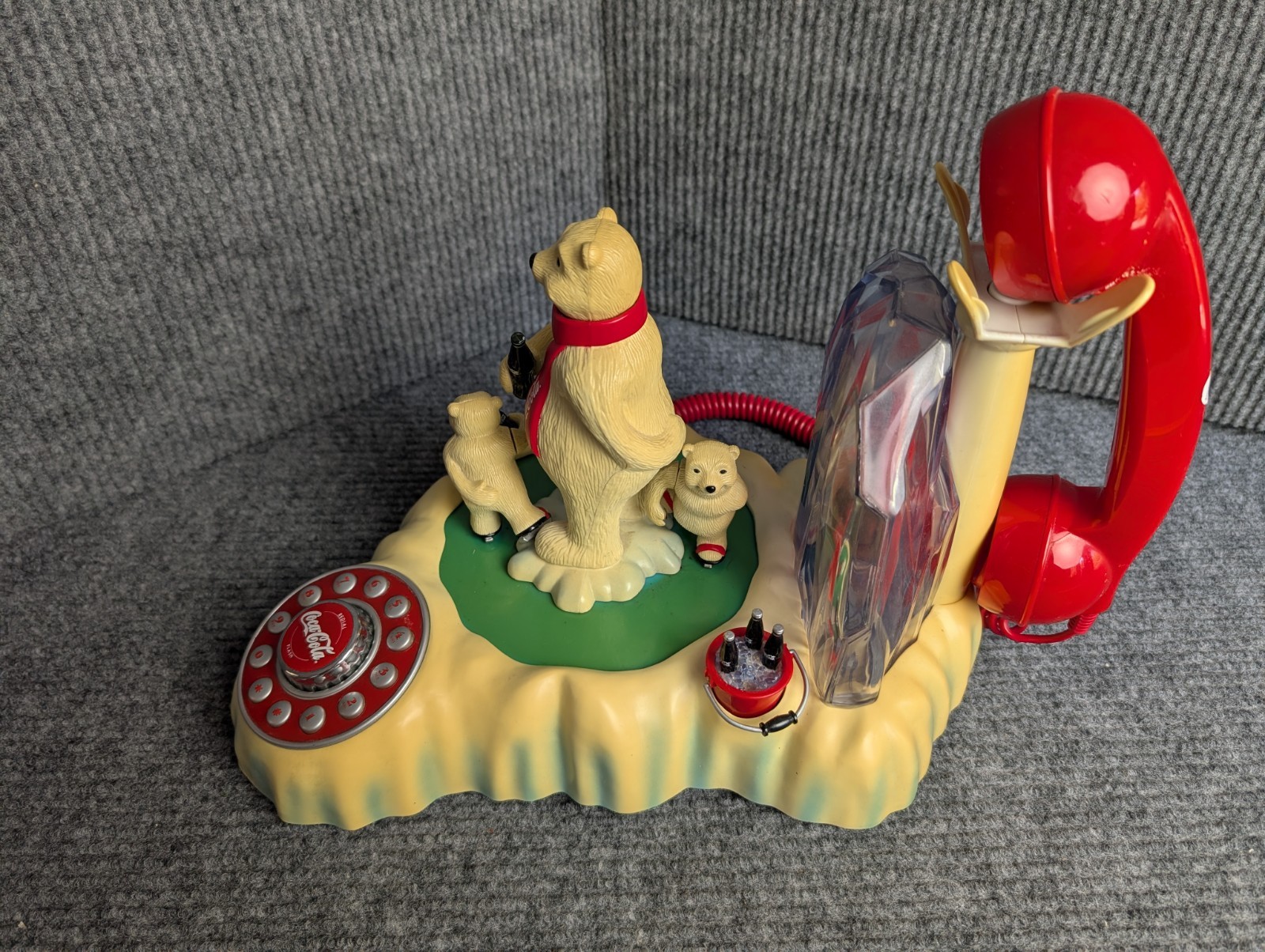 Vintage 2000 Coca-Cola Animated Polar Bear Telephone - Retro Landline Phone Rare