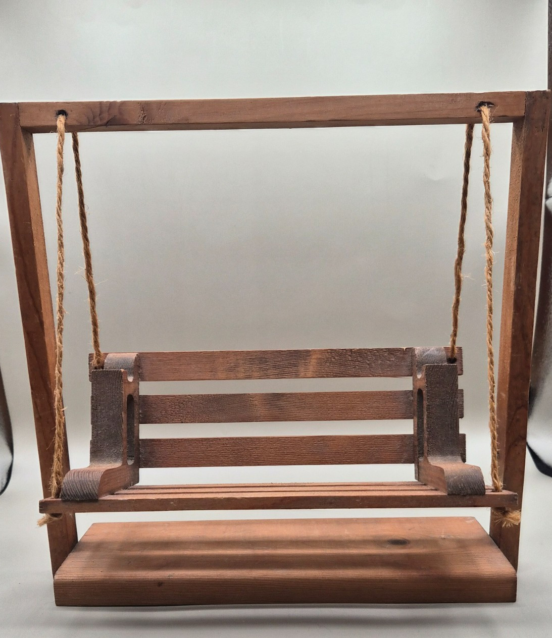 Vintage Mother Hubbard’s Miniature Wooden Porch Swing Decor - Grabill Indiana