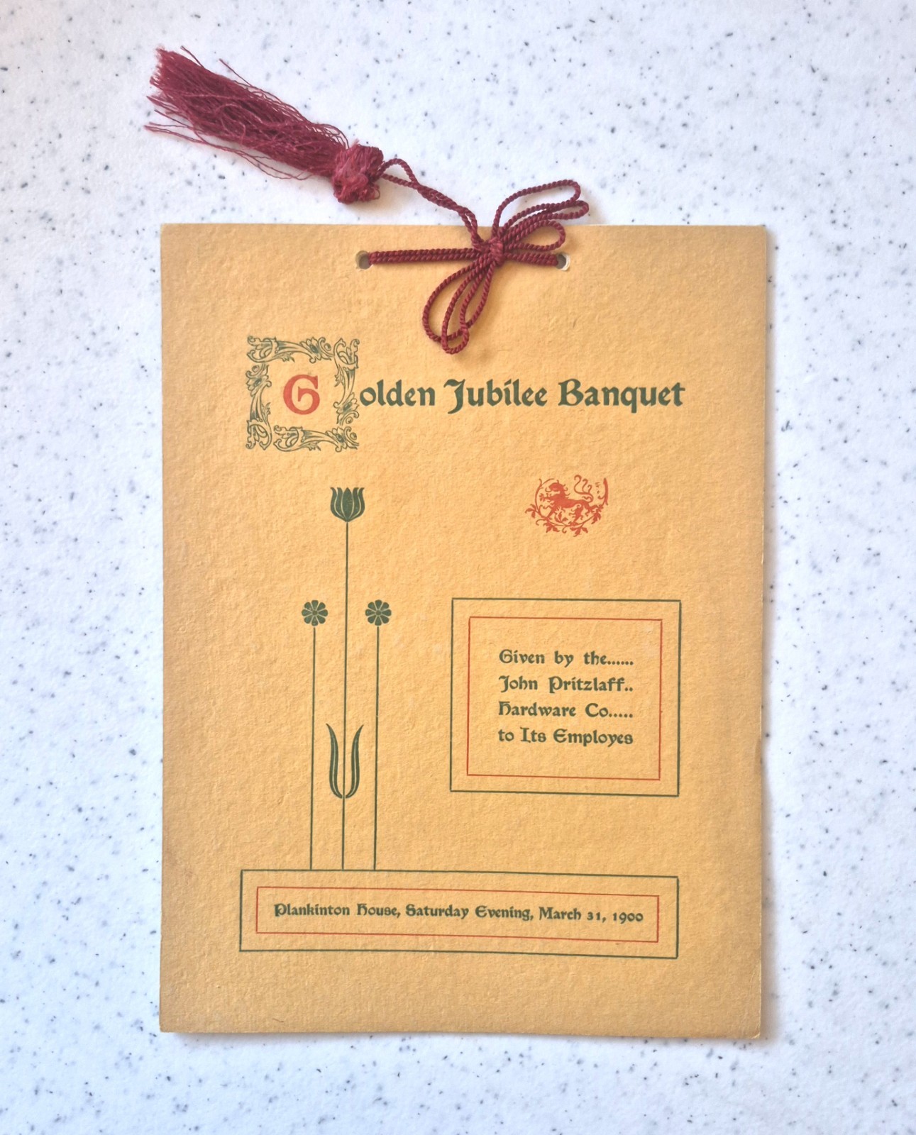 1900 John Pritzlaff Hardware 'Golden Jubilee Banquet' Program Booklet