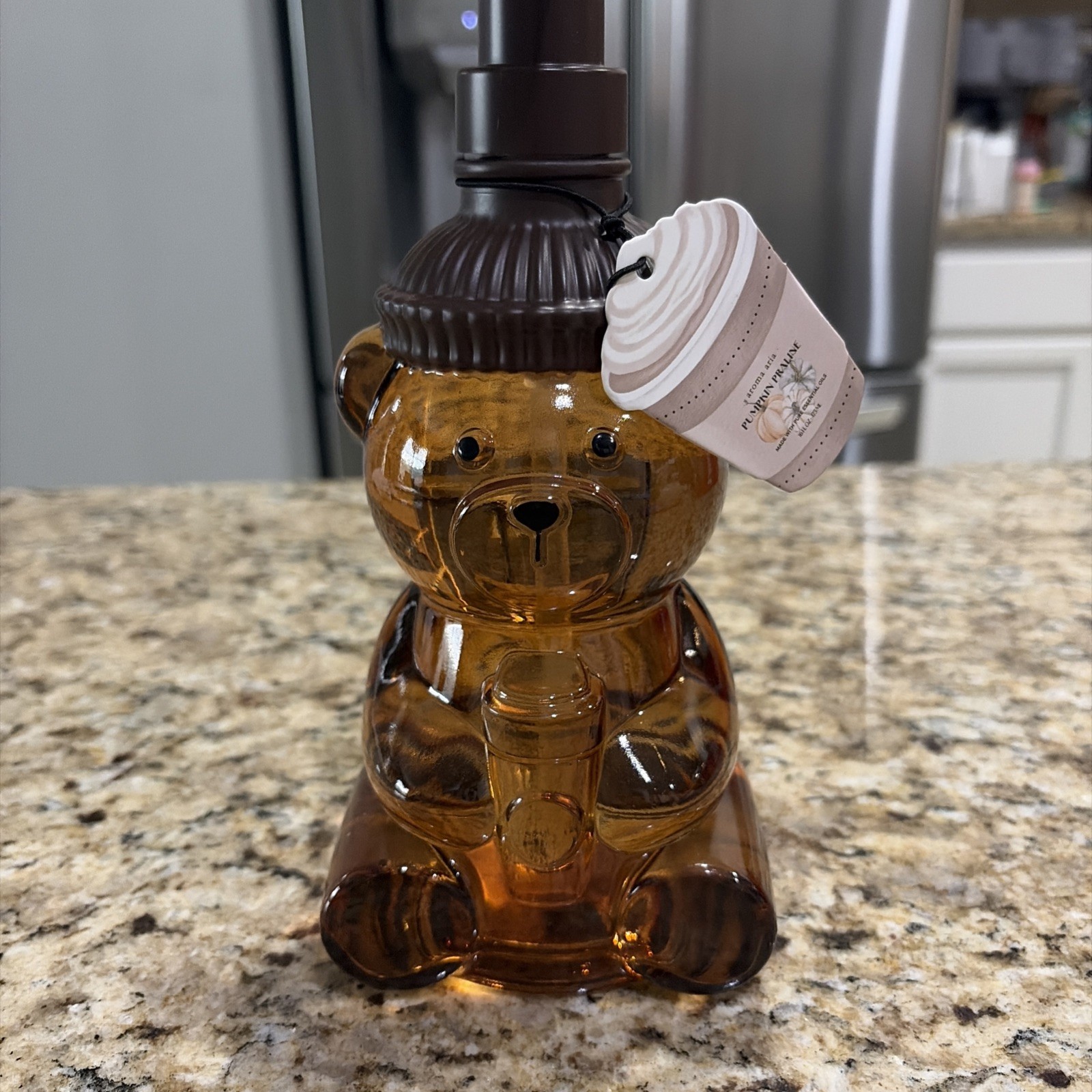 NWT Viral Fall Starbucks Bear Cup dupe Soap Dispenser Pumpkin Praline 16 oz 