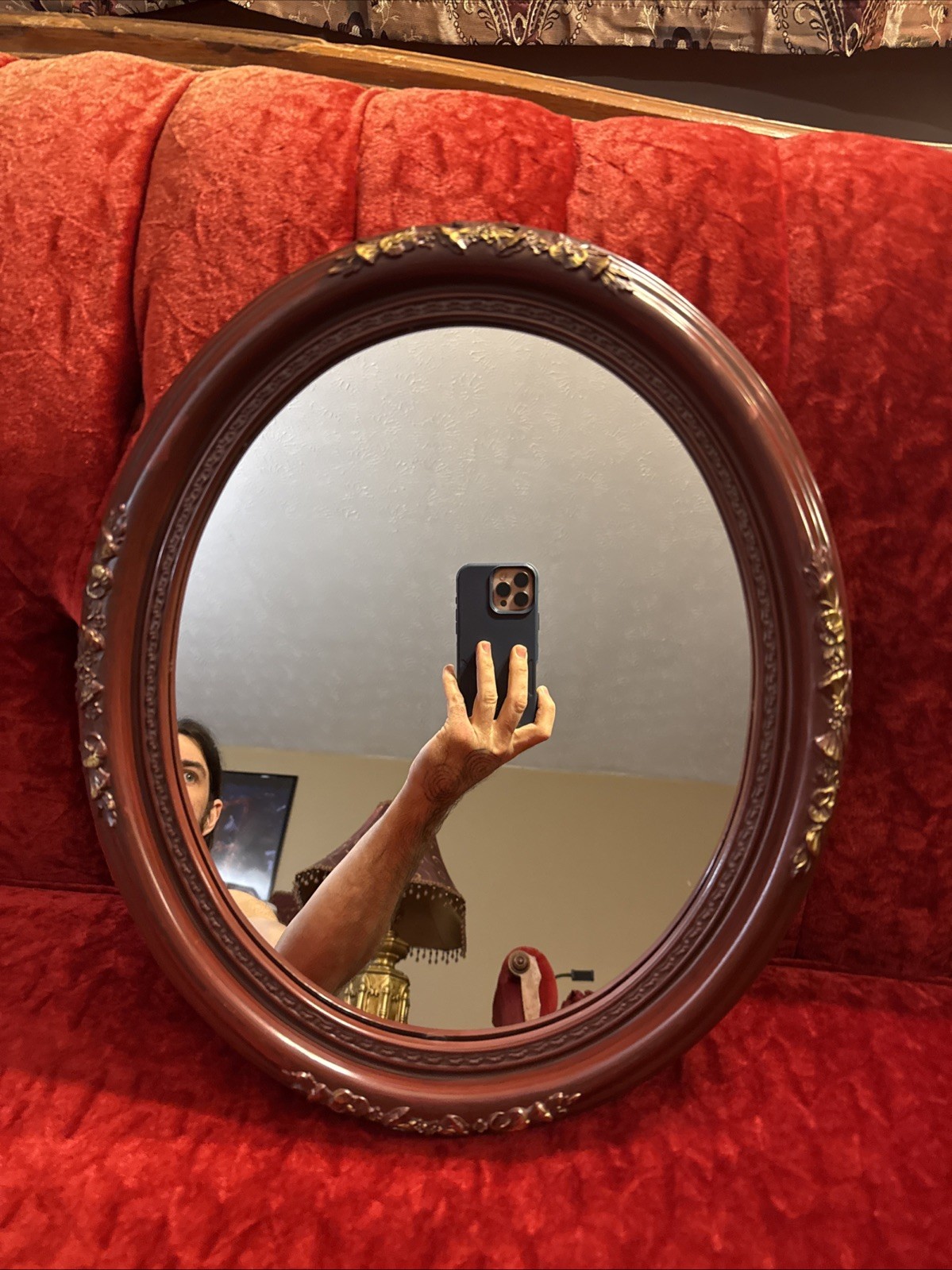 Vintage Oval Victorian MCM Homco Mirror Wall Accent Decor Resin Frame 18”x 15” Vintage Oval Victorian MCM Homco Mirror Wall Accent Decor Resin Frame 18”x 15”