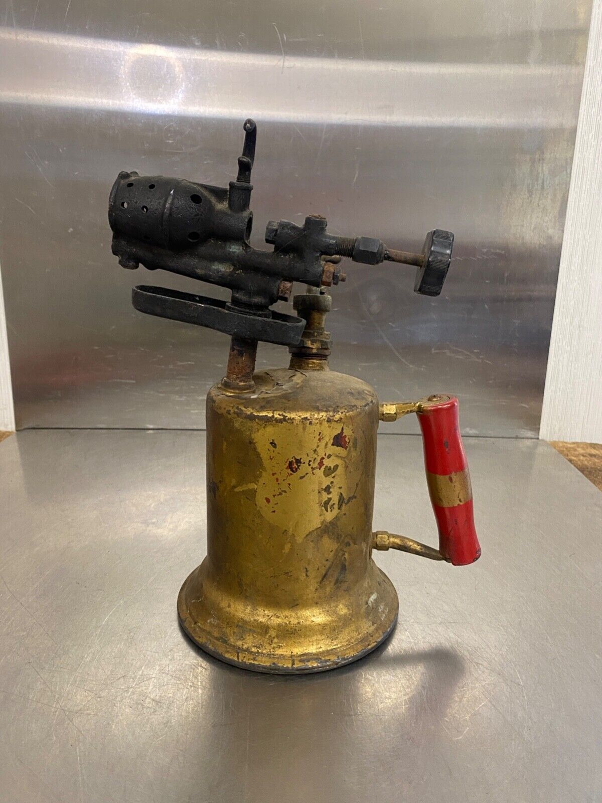 Antique Clayton & Lambert MFG CO Brass Blow Torch, Decorative Only