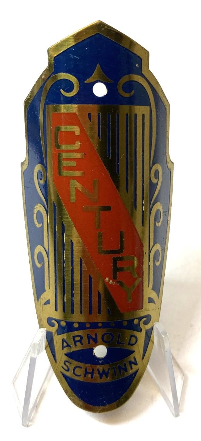 NOS vintage Schwinn CENTURY bicycle Head Badge
