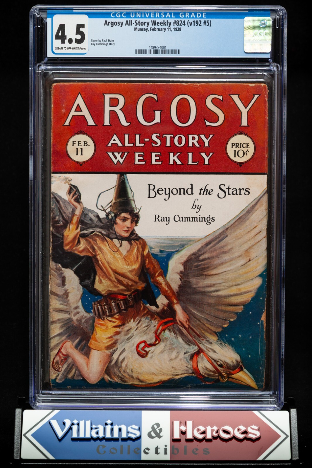 Argosy All-Story Weekly #824 ~ CGC 4.5 ~ Higst grd ~ Platinum age, Munsey (1928)