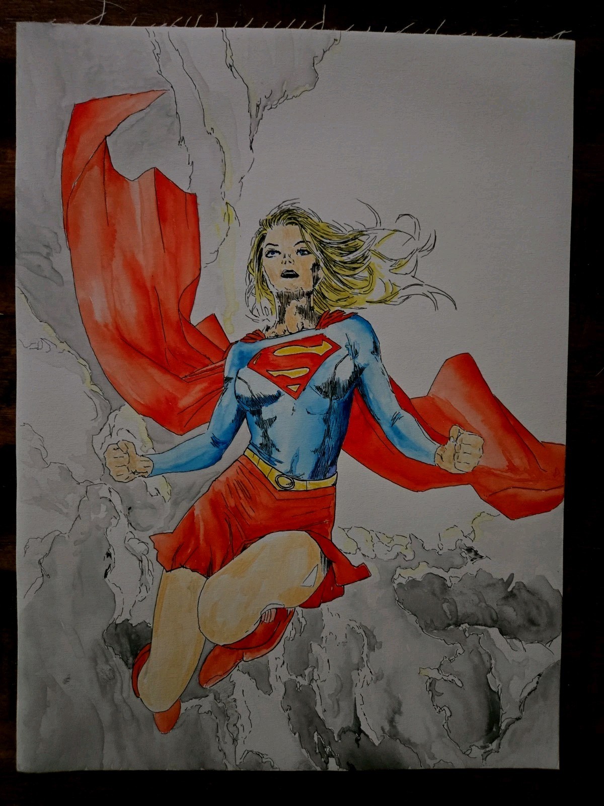 Supergirl Original Art Comic Sketch 9×12 Supergirl Original Art Comic Sketch 9×12