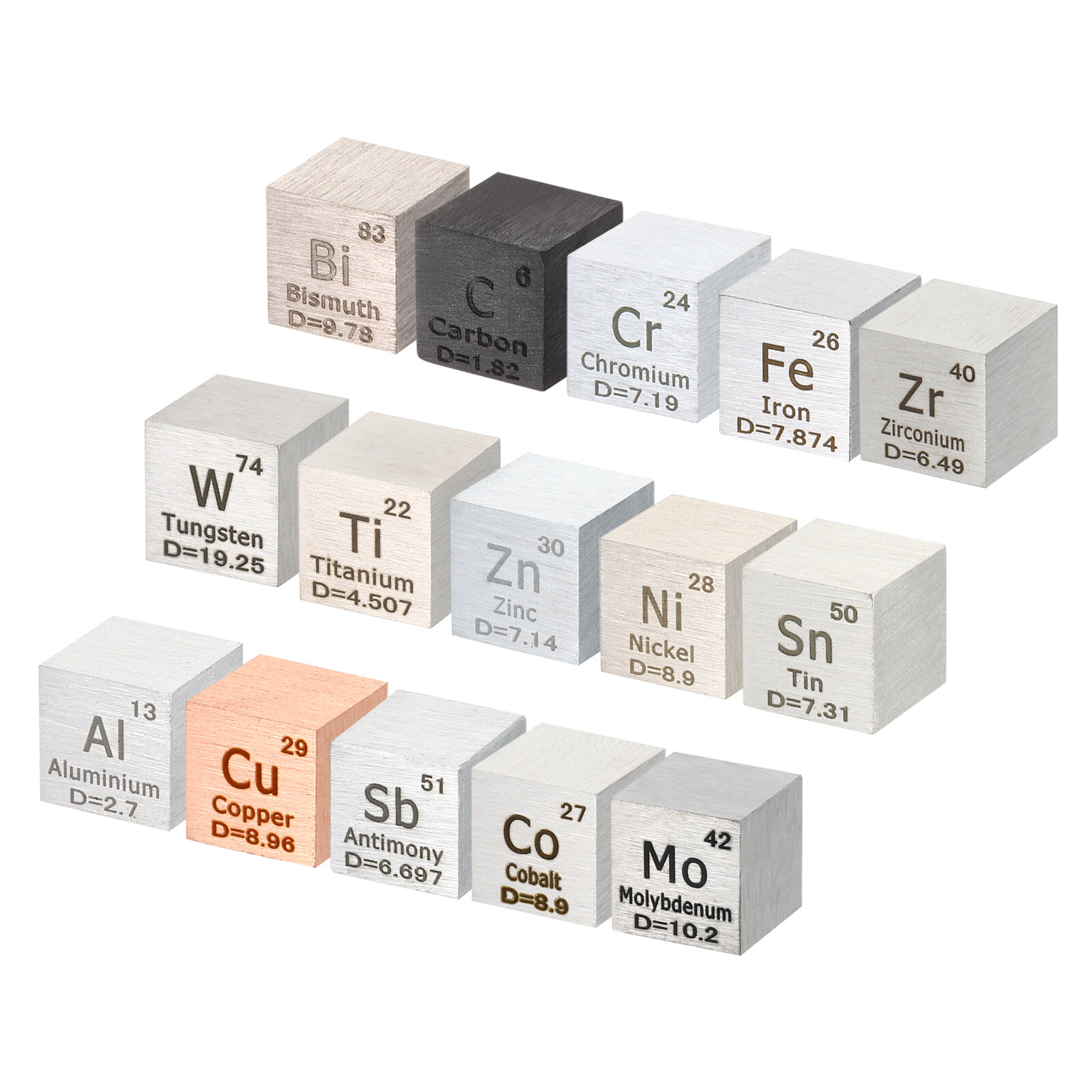 15pcs Element Cube,10mm Density Cube High Density Element Cube Unique Metal Cube