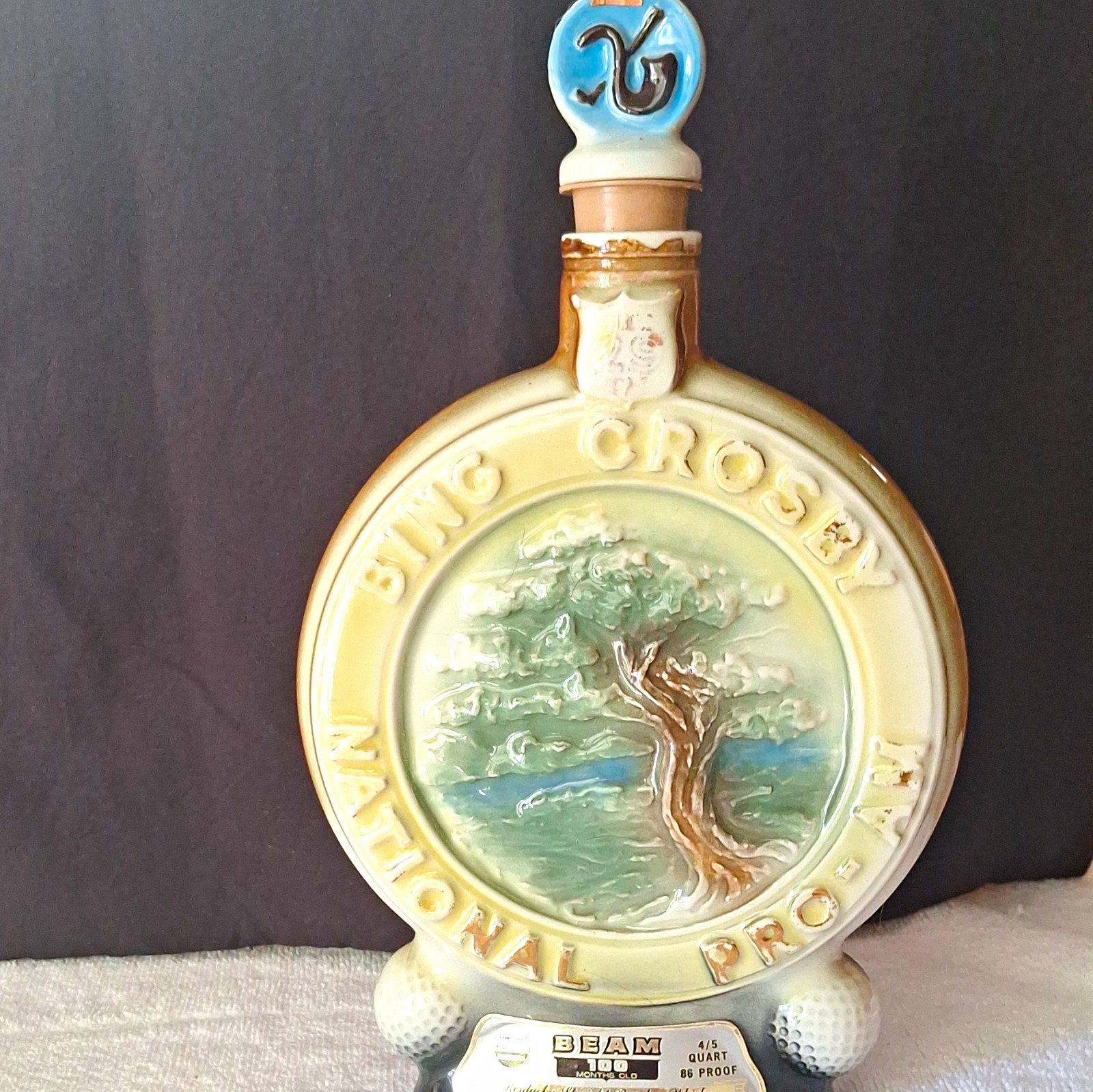 Beam 1970 Bing Crosby National Pro-Am Distillery Decanter Bottle, Pebble Beach