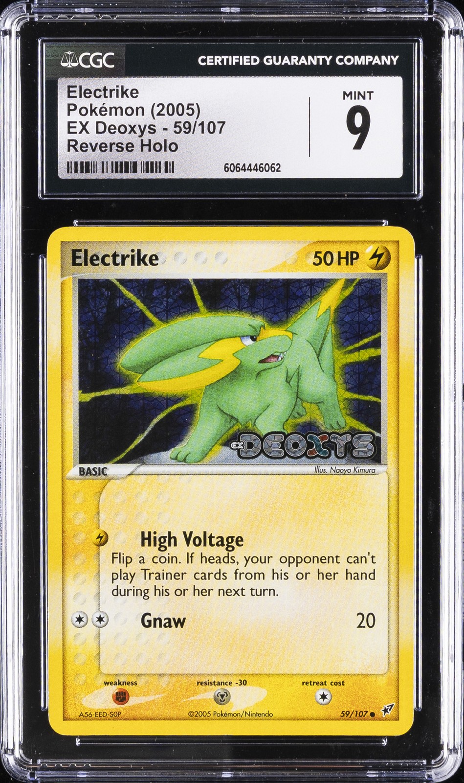 2005 POKEMON EX DEOXYS - REVERSE HOLO #59/107 ELECTRIKE CGC 9