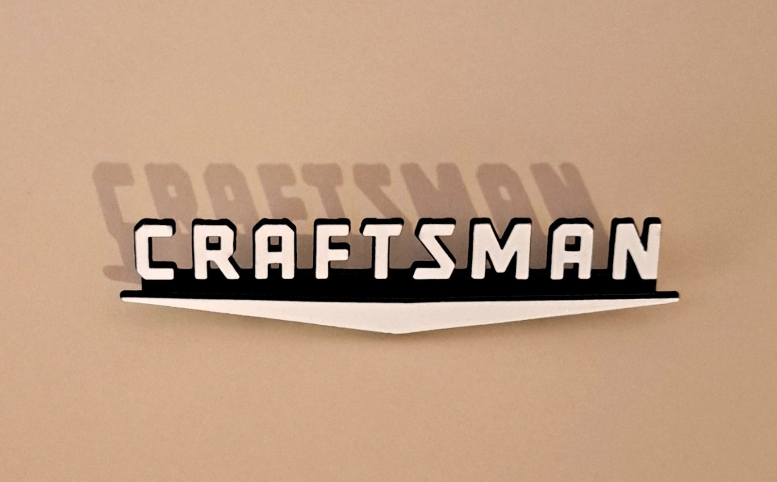NICE Vintage Craftsman Metal Badge Emblem Chevron Toolbox Logo V Nameplate