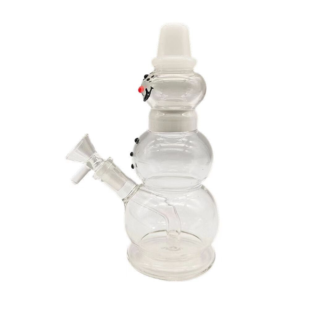 8 inch Hookah Water Smoking Pipe Snow Man Glass Bong with 14mm bowl