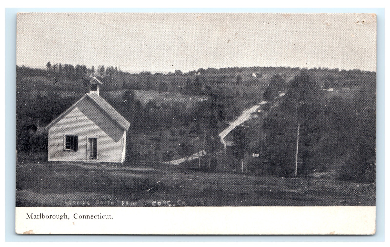 Looking South from Congregational Church Marlborough Marlboro CT Connecticut C7