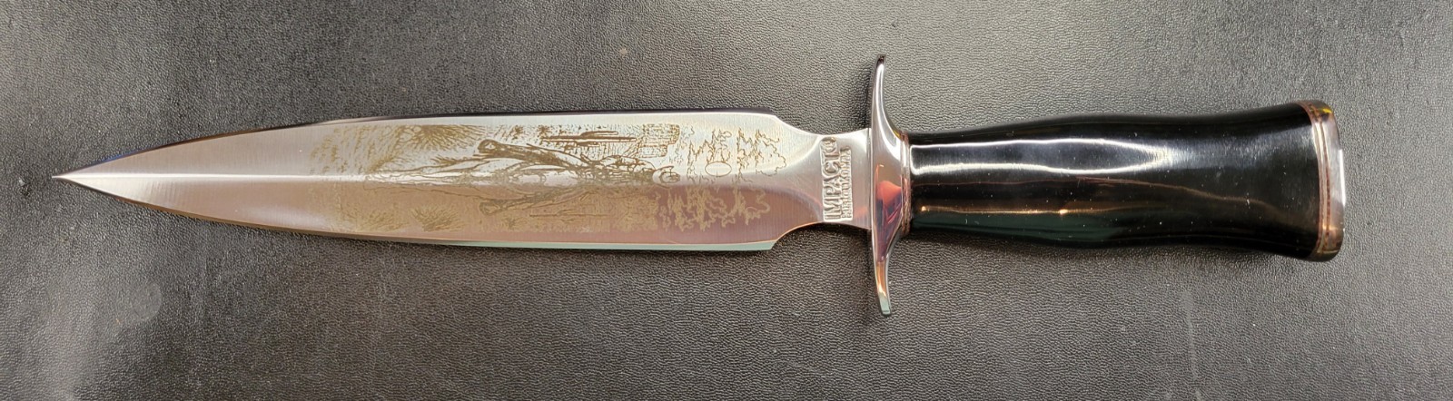 Impact Cutlery Custom Engraved D2 Steel Dagger Knife Bull Horn Handle- 2500 Impact Cutlery Custom Engraved D2 Steel Dagger Knife Bull Horn Handle- 2500