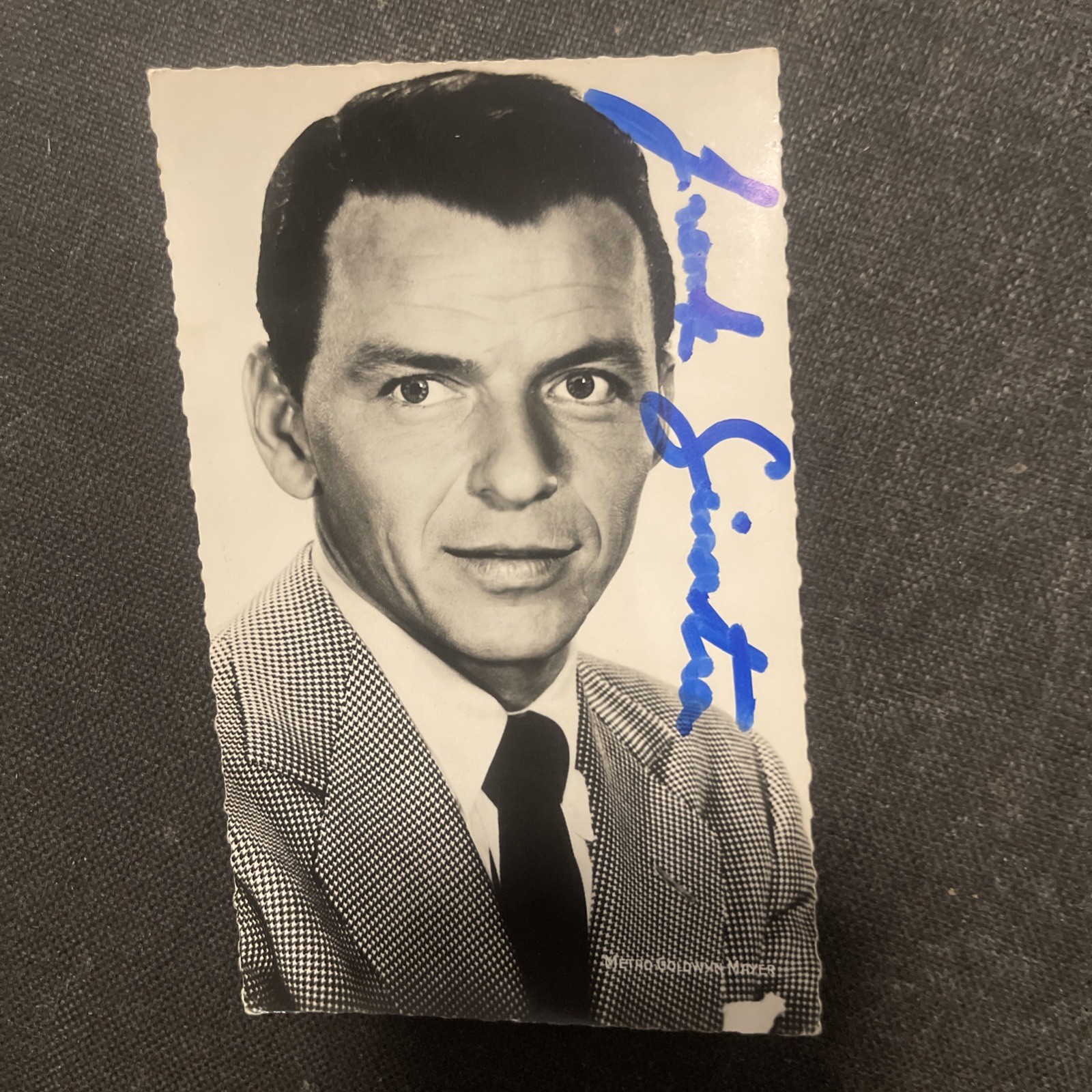 Vintage Frank Sinatra Cinema Postcard Autograph Signature Dedication