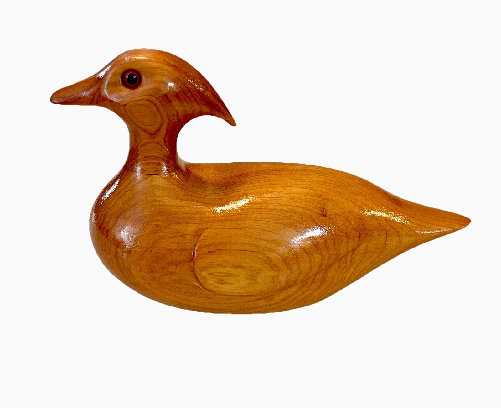 Vintage E C Gibbs JR  Gibbs Handcrafted Carved Wooden  Duck Decoy Art Folk Decor