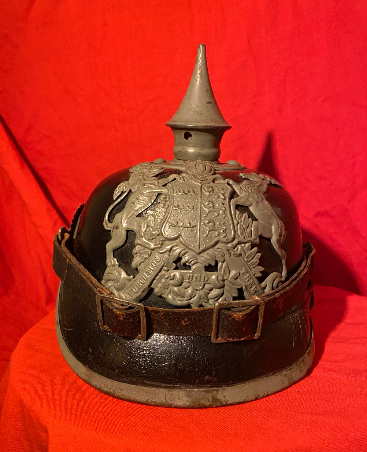 WWI WW1 RARE Named Original Wurttemberg German Pickelhaube Spiked Helmet