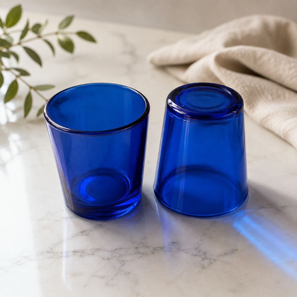 Hosley Cobalt Blue Glass Votive Candle Holders Set of 12 Tealight Cups Boxed Hosley Cobalt Blue Glass Votive Candle Holders Set of 12 Tealight Cups Boxed