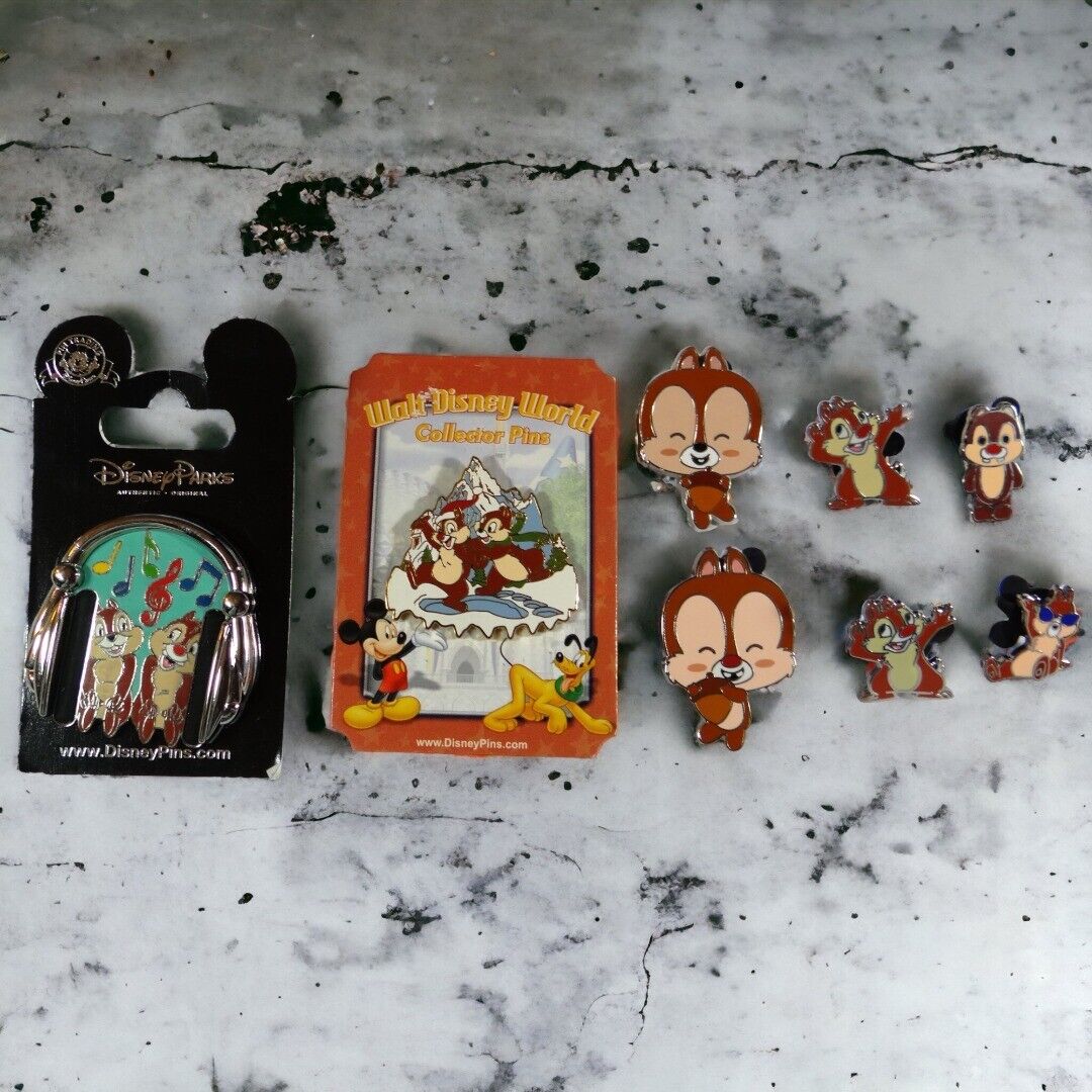 Disney Parks 8pc Lot Chip and Dale Headphones & More Trading Pins ~ NEW  (x8)
