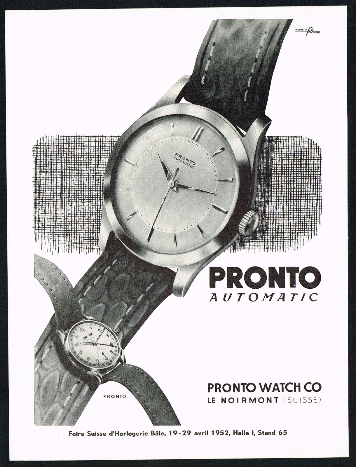 1950s Original Vintage Pronto Automatic Datograf Watch MCM Art Print Ad 1950s Original Vintage Pronto Automatic Datograf Watch MCM Art Print Ad