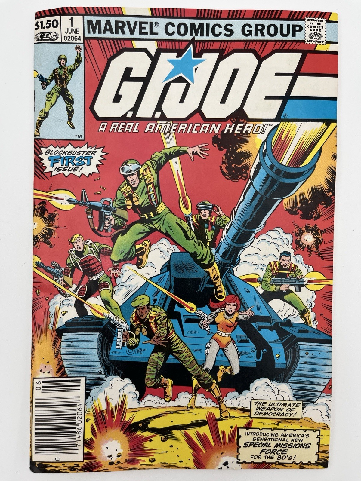 G.I. Joe A Real American Hero #1 Marvel 1982 1st Issue Larry Hama Snake Eyes