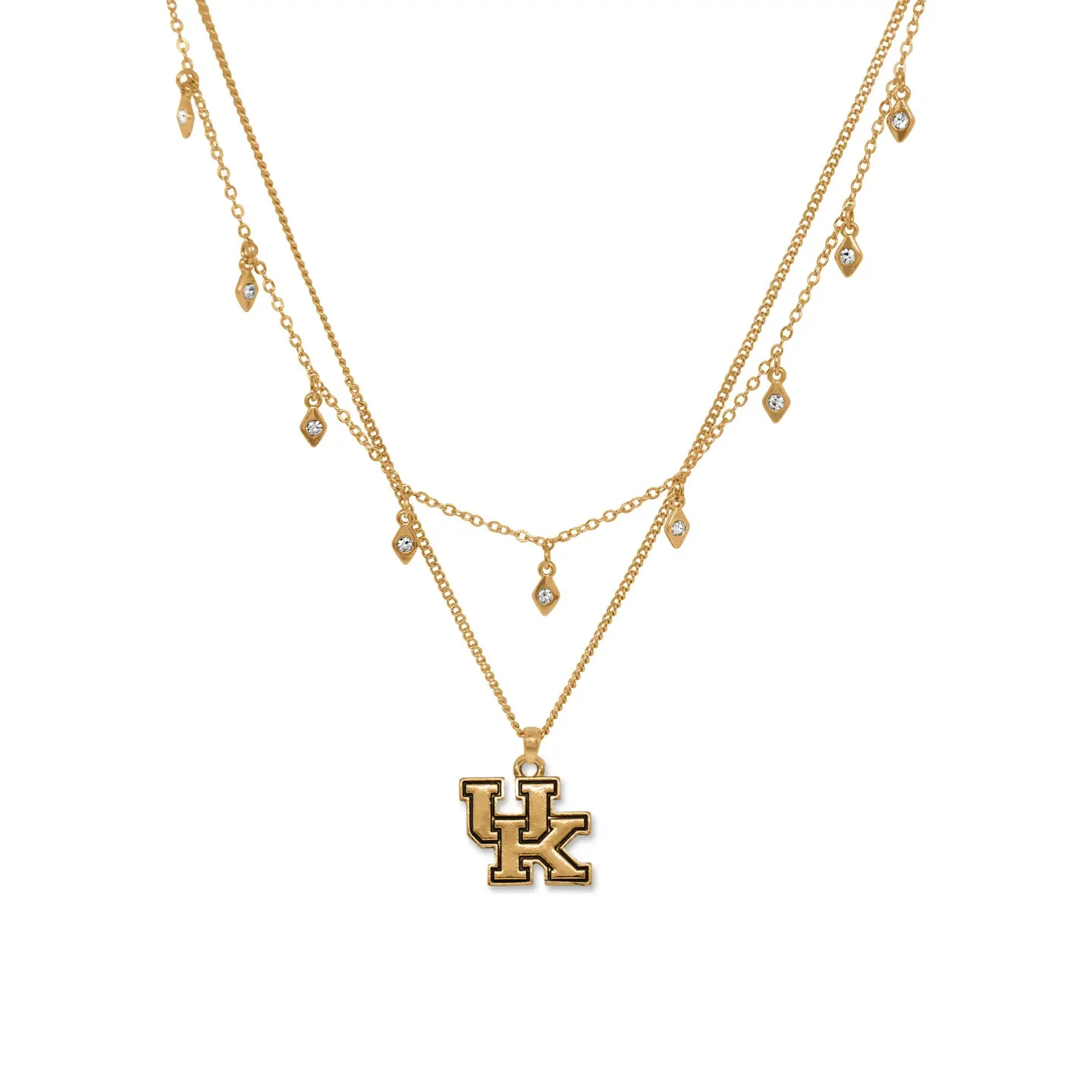 Kentucky Wildcats, Licensed University Emblem Cory Necklace, 18K gold plated