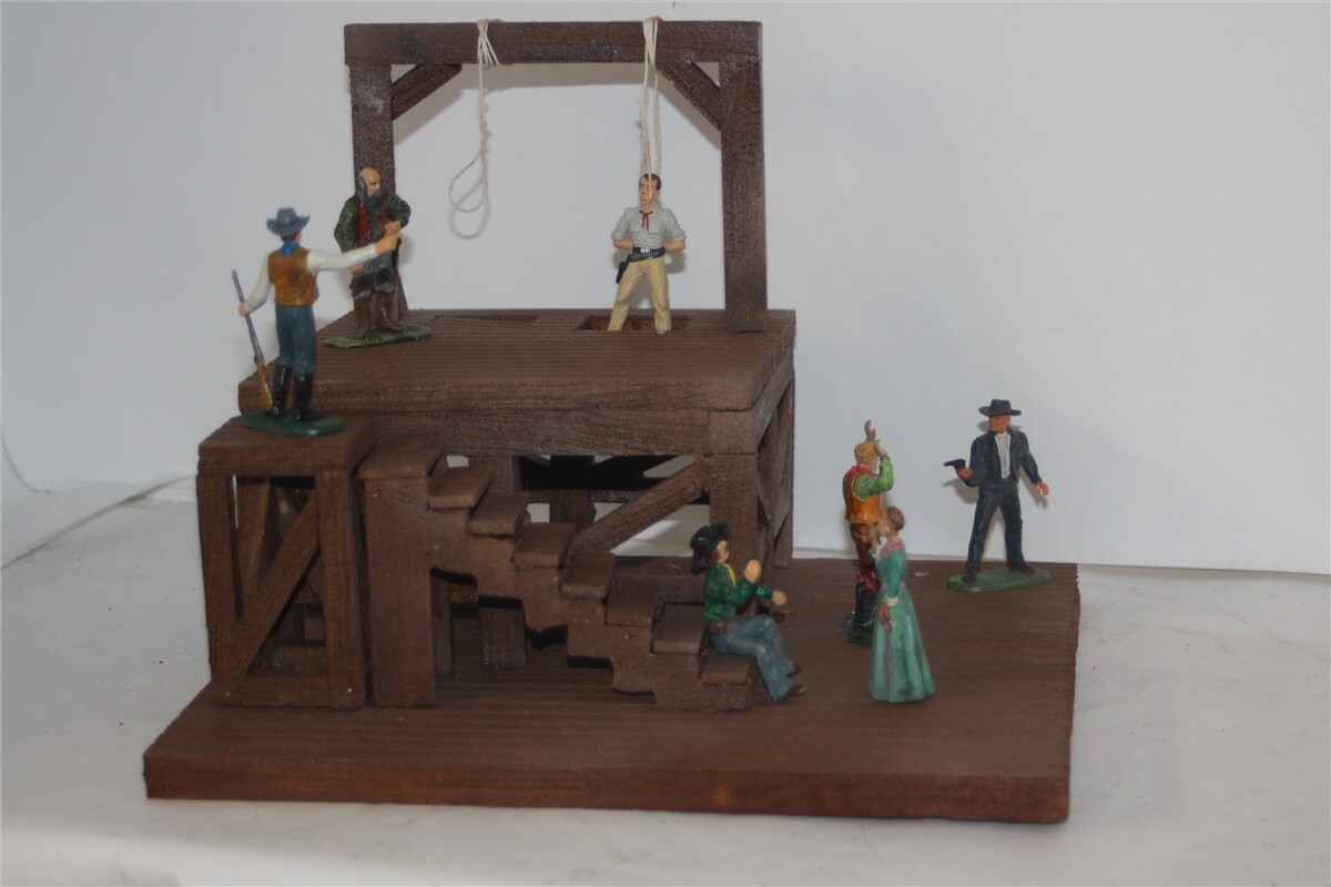 2800 gallows Wild West, to 7 cm collectible figures, finished model in composite mixed construction