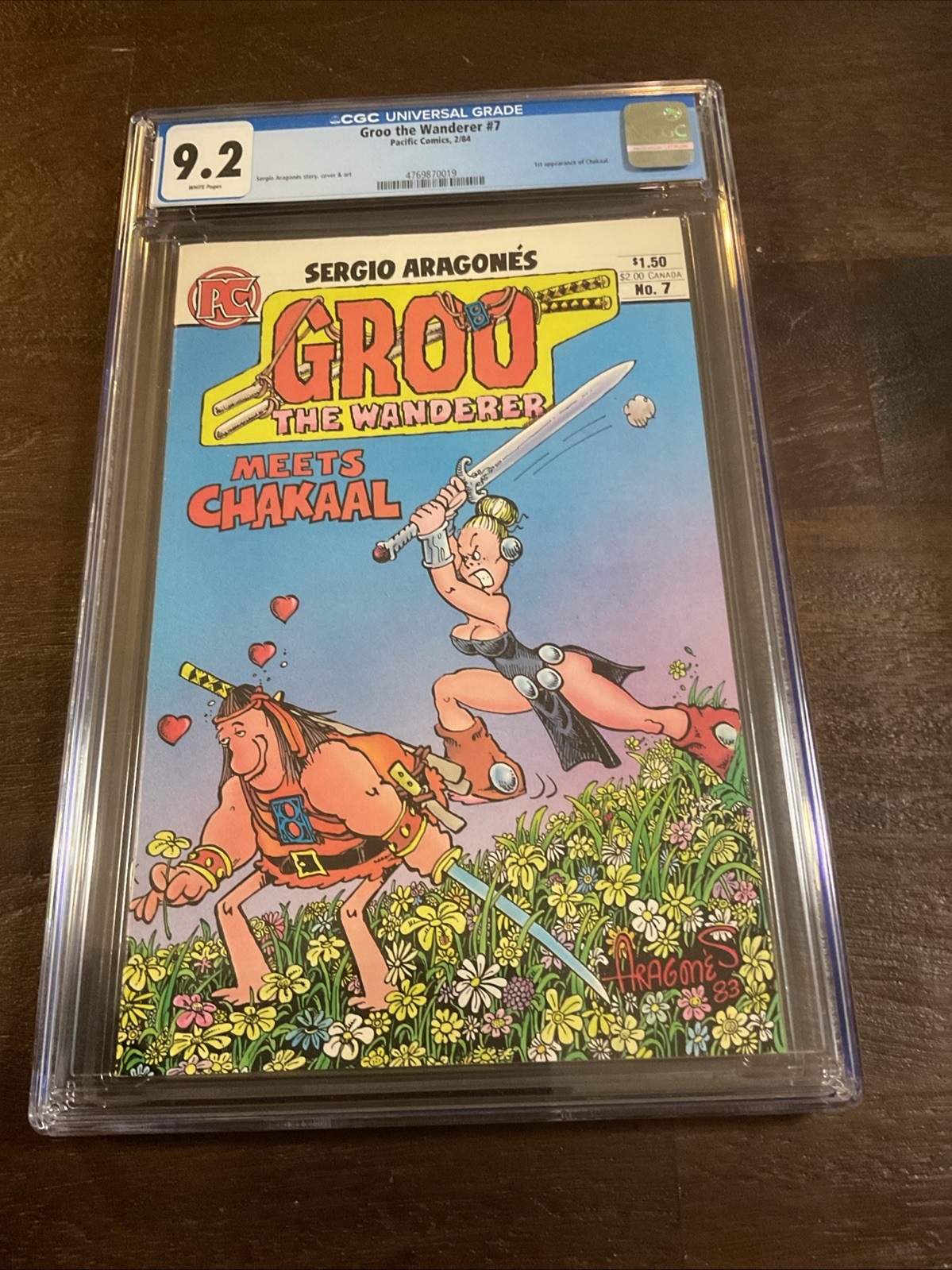 1984 Pacific GROO THE WANDERER #7 Graded CGC 9.2 NM- Sergio Argonnes WHITE PAGES