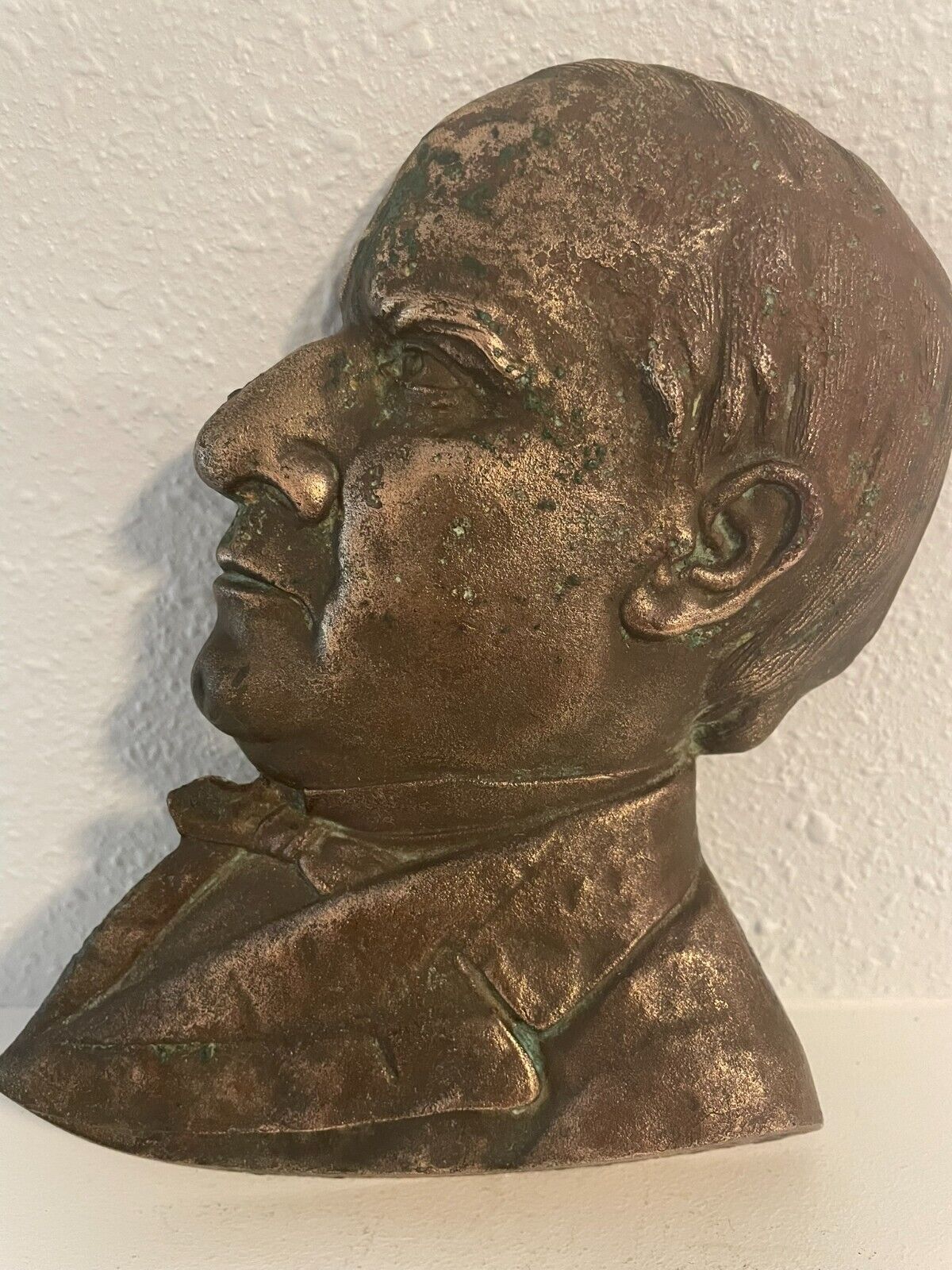 Antique turn of century Bronze Casting Portrait Head 25th President W McKinley