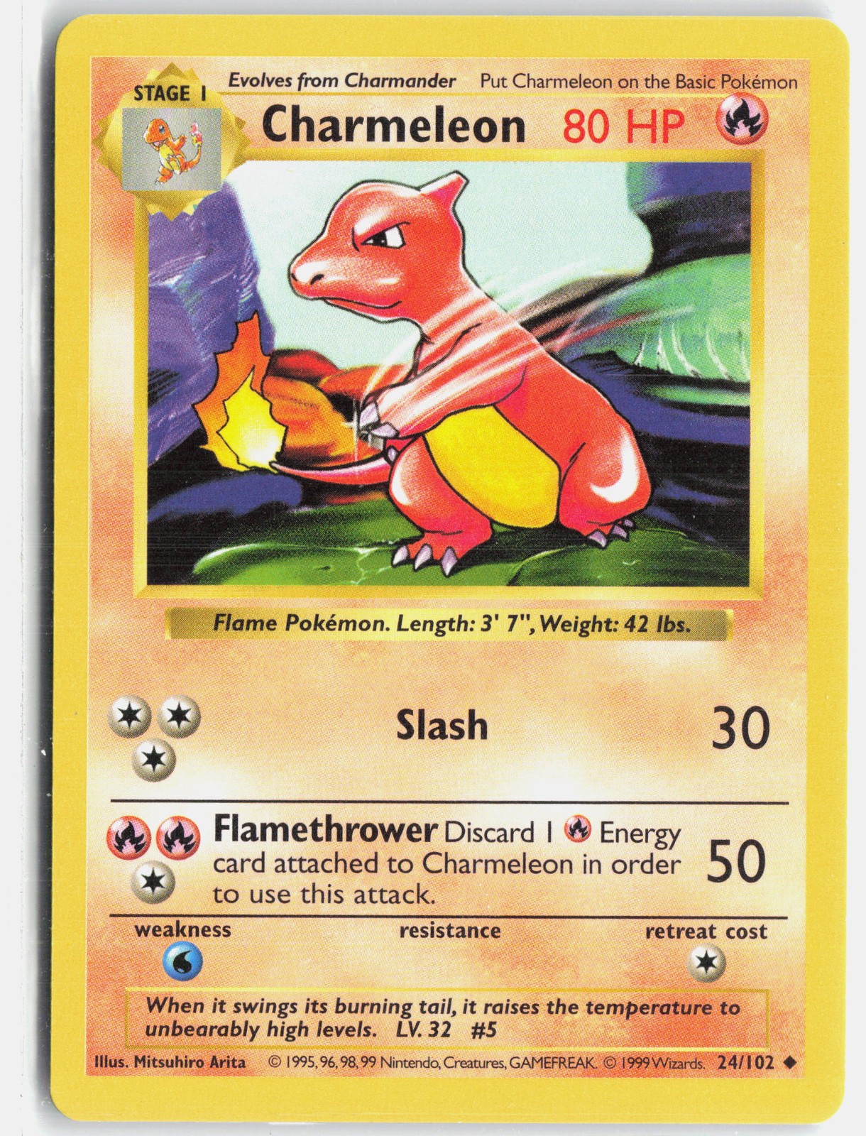 Base Set (Shadowless) #024/102 Charmeleon