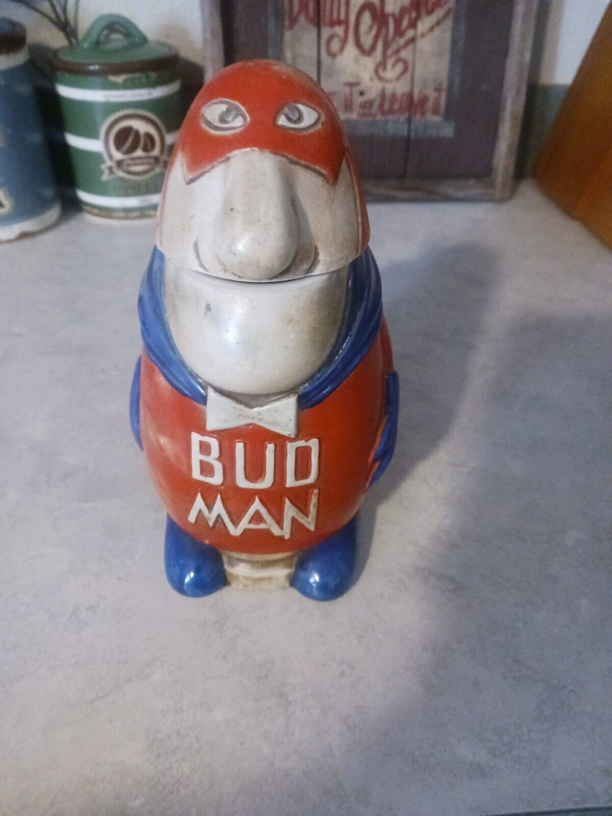 Vintage Bud Man Budman Ceramarte Stein Budweiser Anheiser Busch *Damaged Read*
