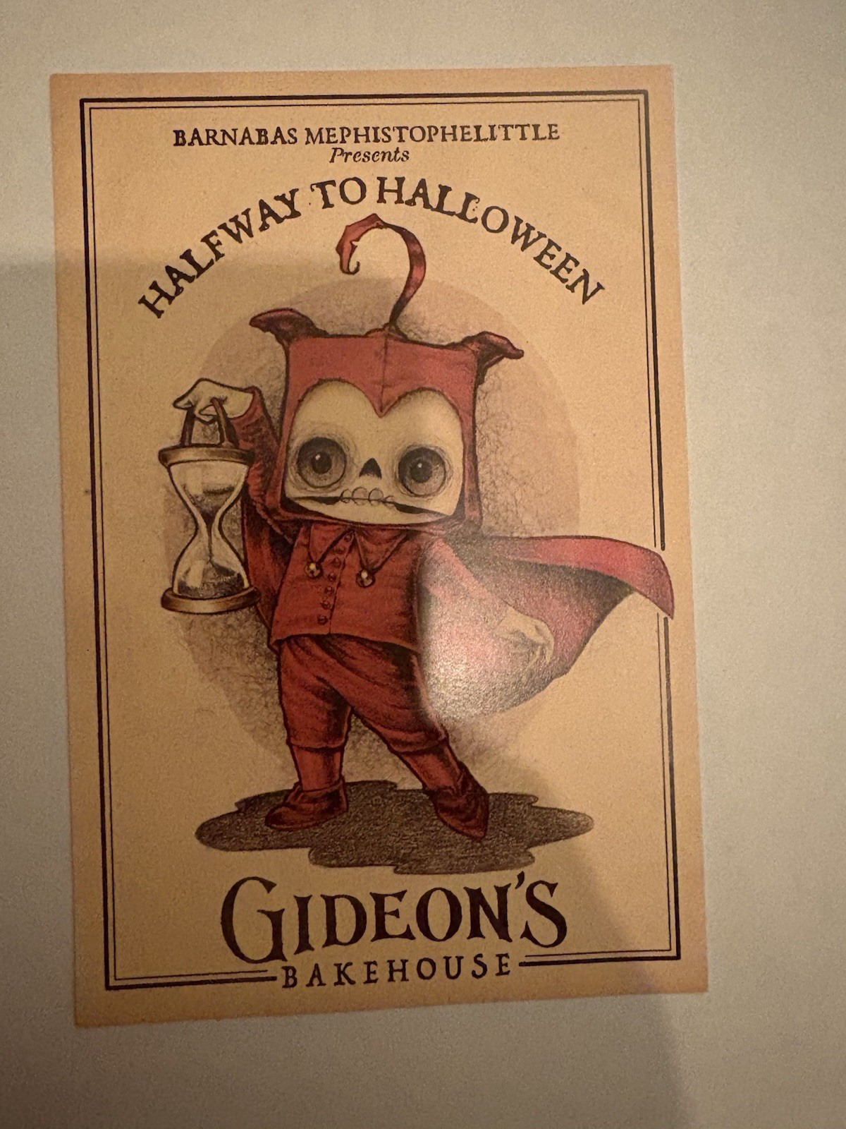 Gideon's Bakehouse Halfway to Halloween May 2021 Barnabus Mephistophelittle Menu