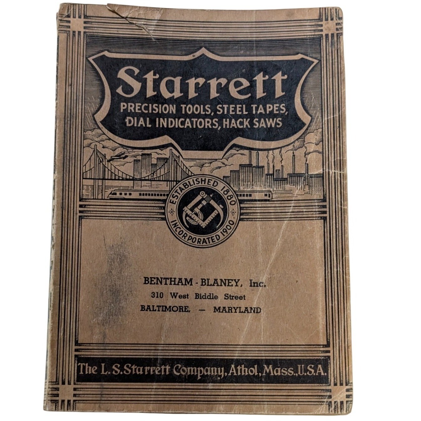 Vtg L.S. Starrett Co. Catalog No. 26 Fine Mechanical Tools Precision Tools 1938