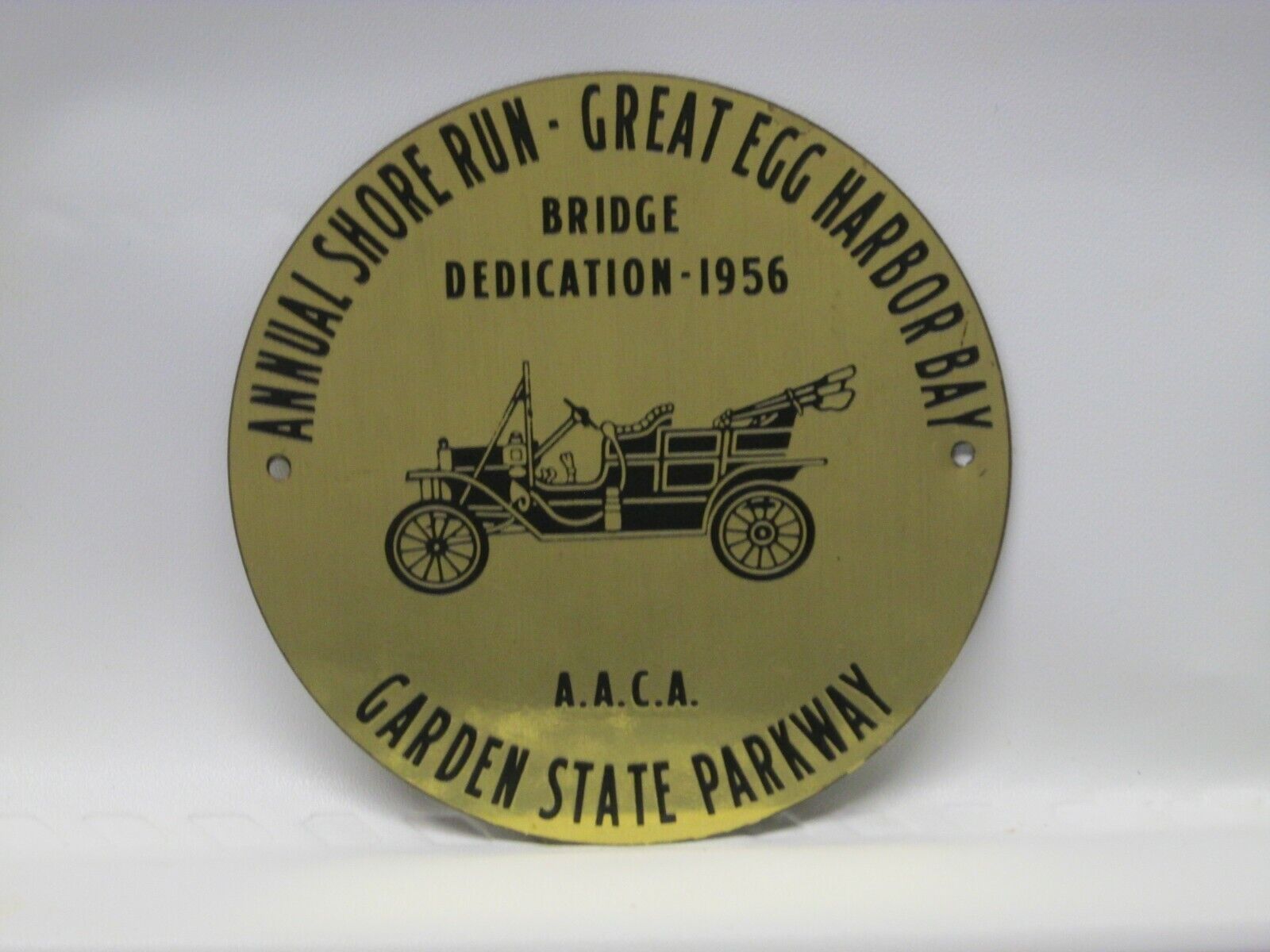 1956 AACA  Annual Shore Run Dash Plaque, Great Egg Harbor Bay, NJ, gd used cond