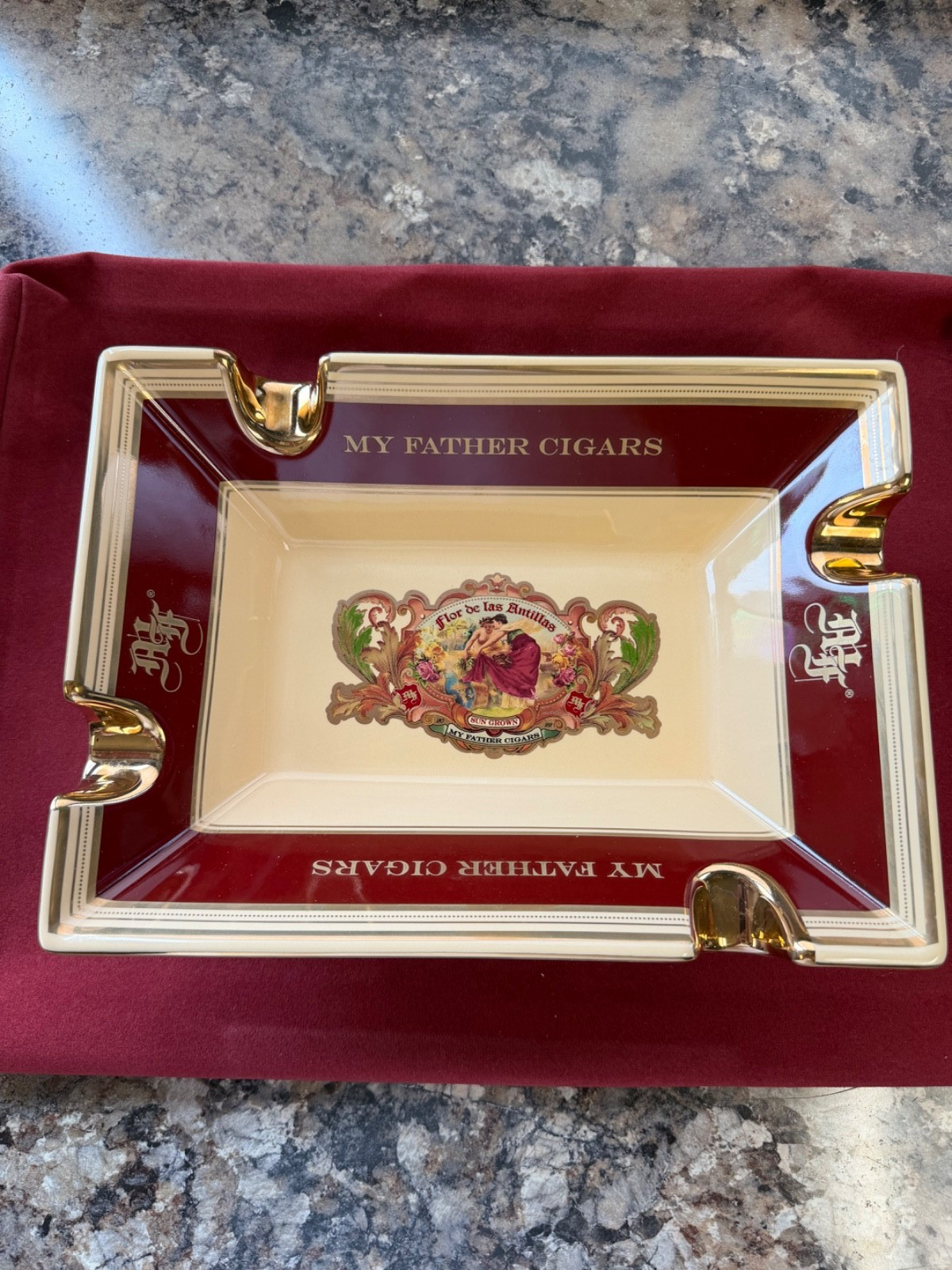 My Father Cigars Large Flor de las Antillas Ceramic Ashtray -New in Gift Box My Father Cigars Large Flor de las Antillas Ceramic Ashtray -New in Gift Box
