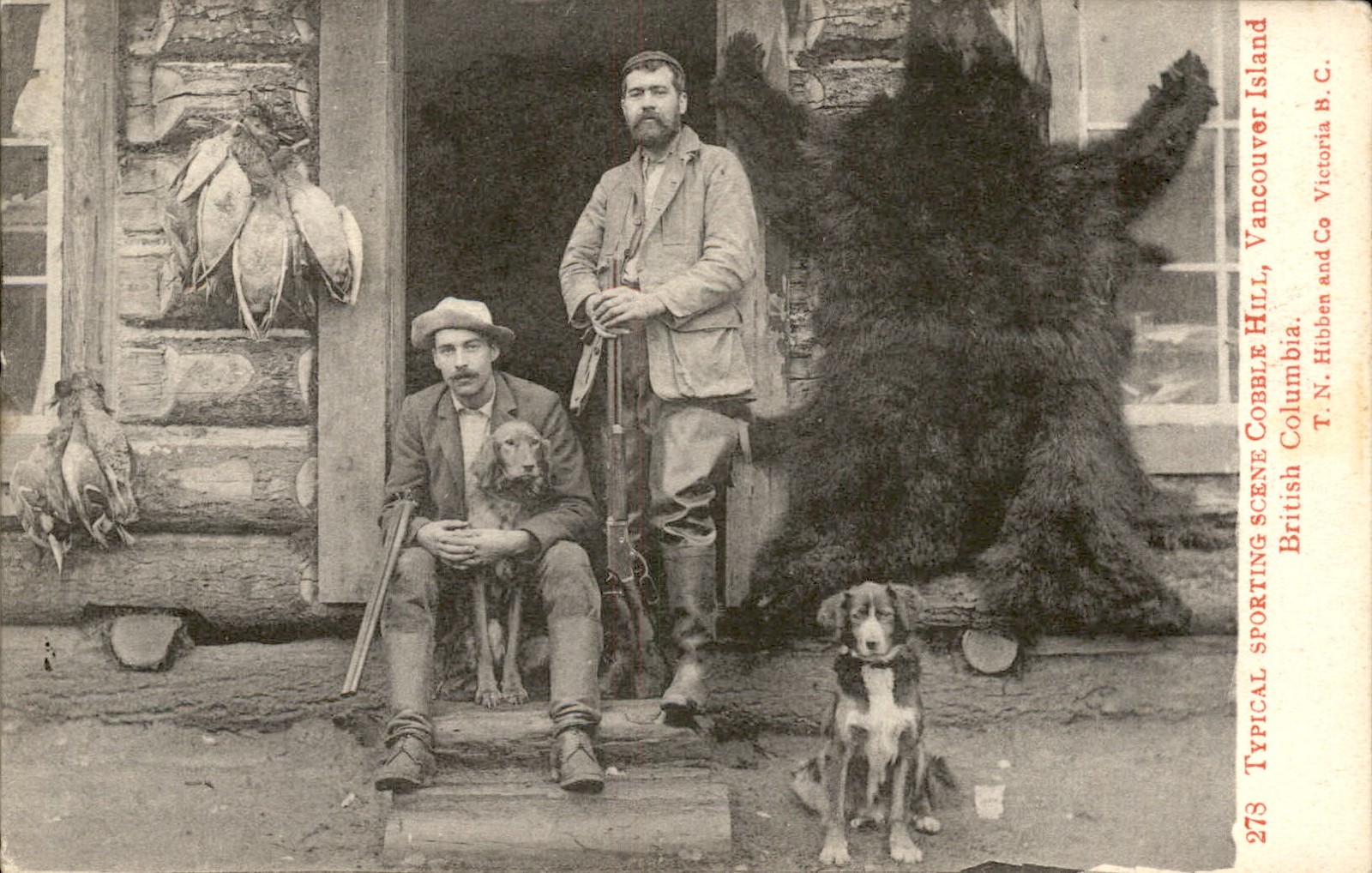 Vancouver Island BC Cobble Hill Hunting Hunters c1900s-10s Vintage Postcard bhn
