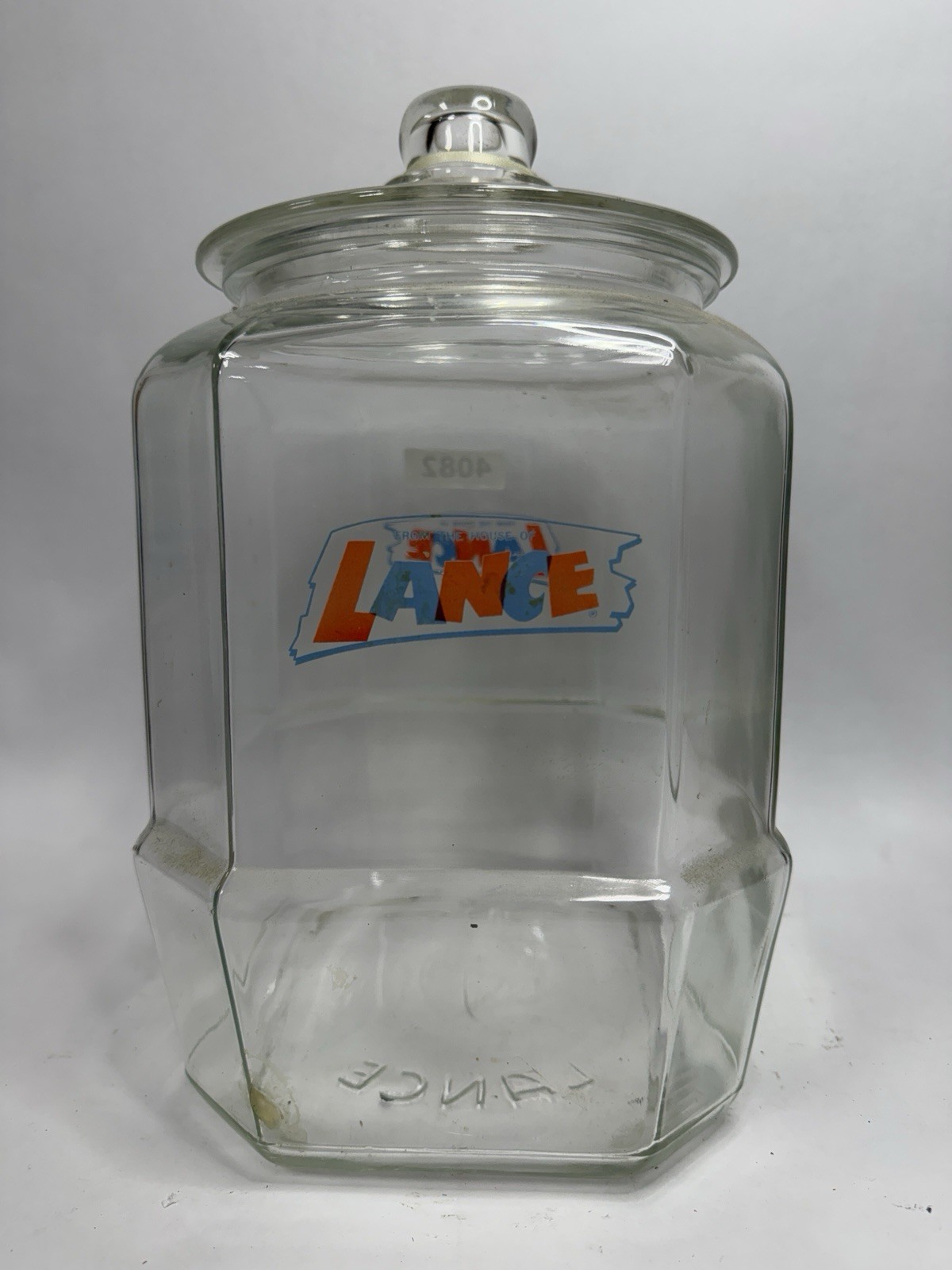Vintage Lance Cracker Cookie Country Store Glass Display Jar with Lid, 13” C20