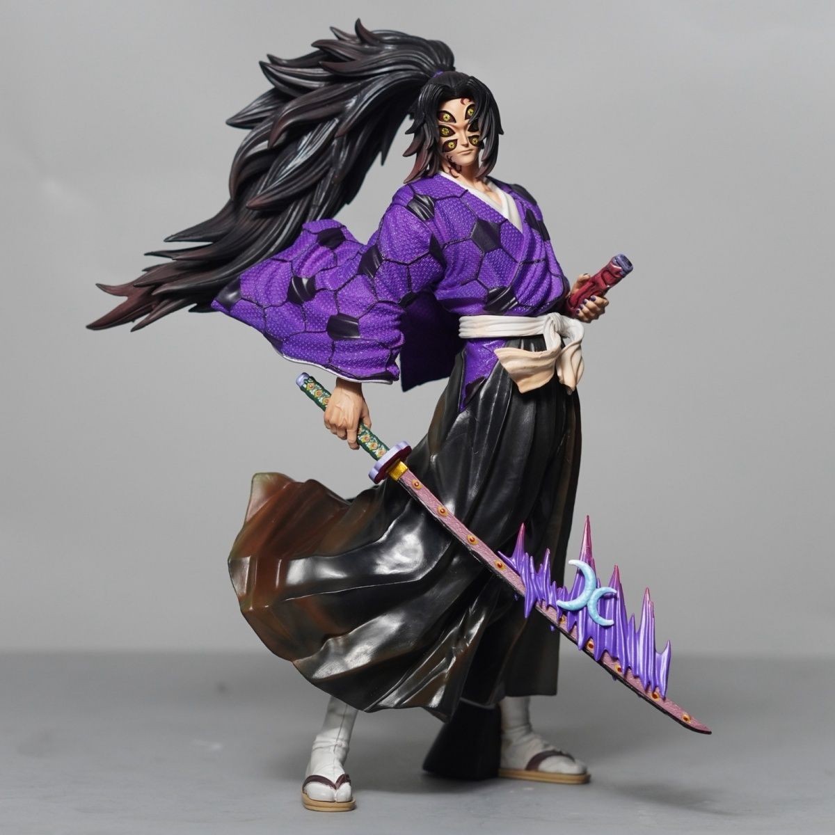 H24CM Demon Slayer Kokushibo Statue Figure Model Collectible Boxed Toy Xmas Gift