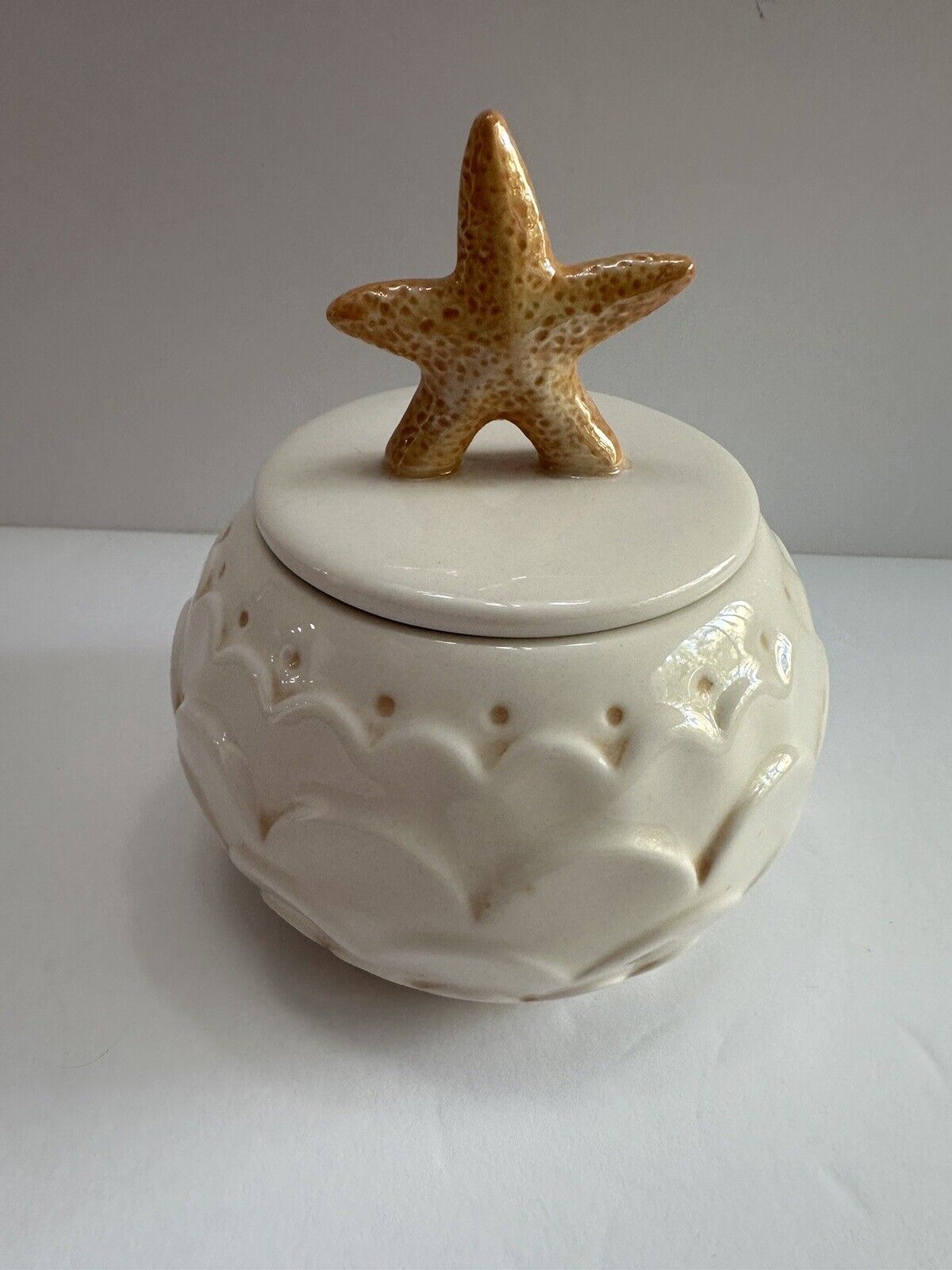 Starfish Candle Holder With Candle Ceramic New