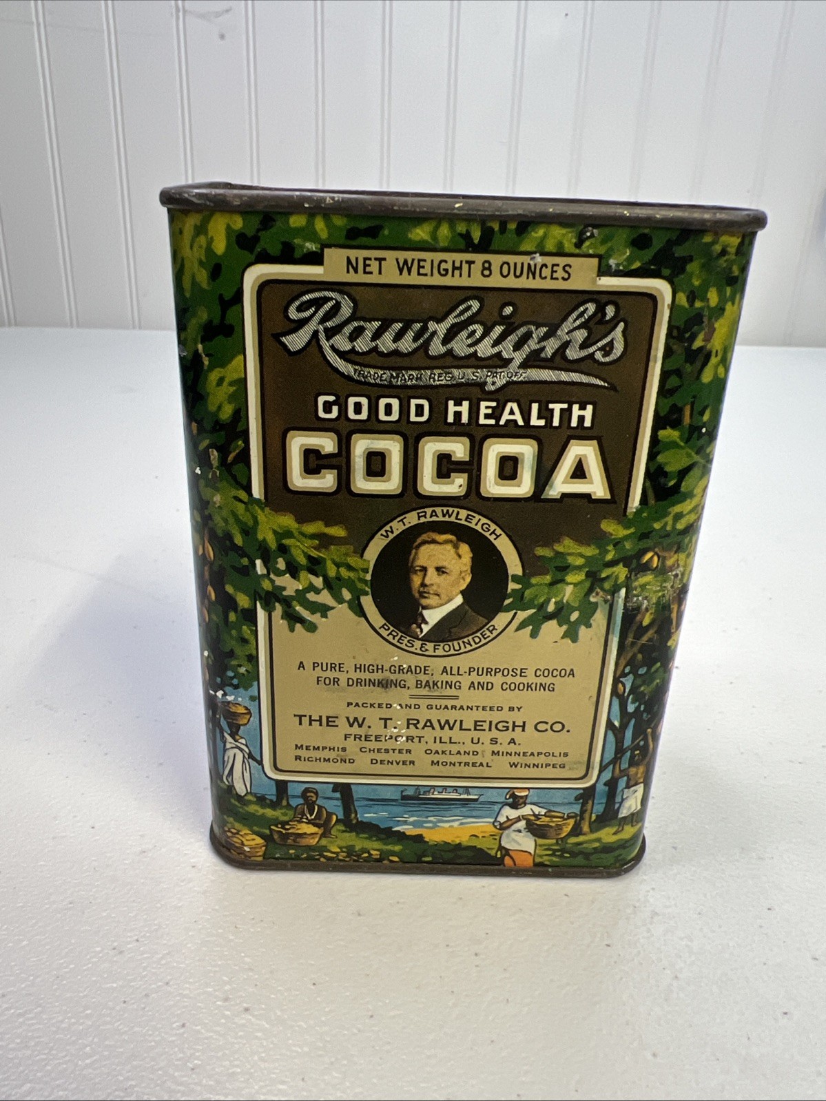 Antique 1920\'s Rawleigh\'s Good Health Cocoa Tin Full Color Hard to Find 8 Oz Antique 1920\'s Rawleigh\'s Good Health Cocoa Tin Full Color Hard to Find 8 Oz