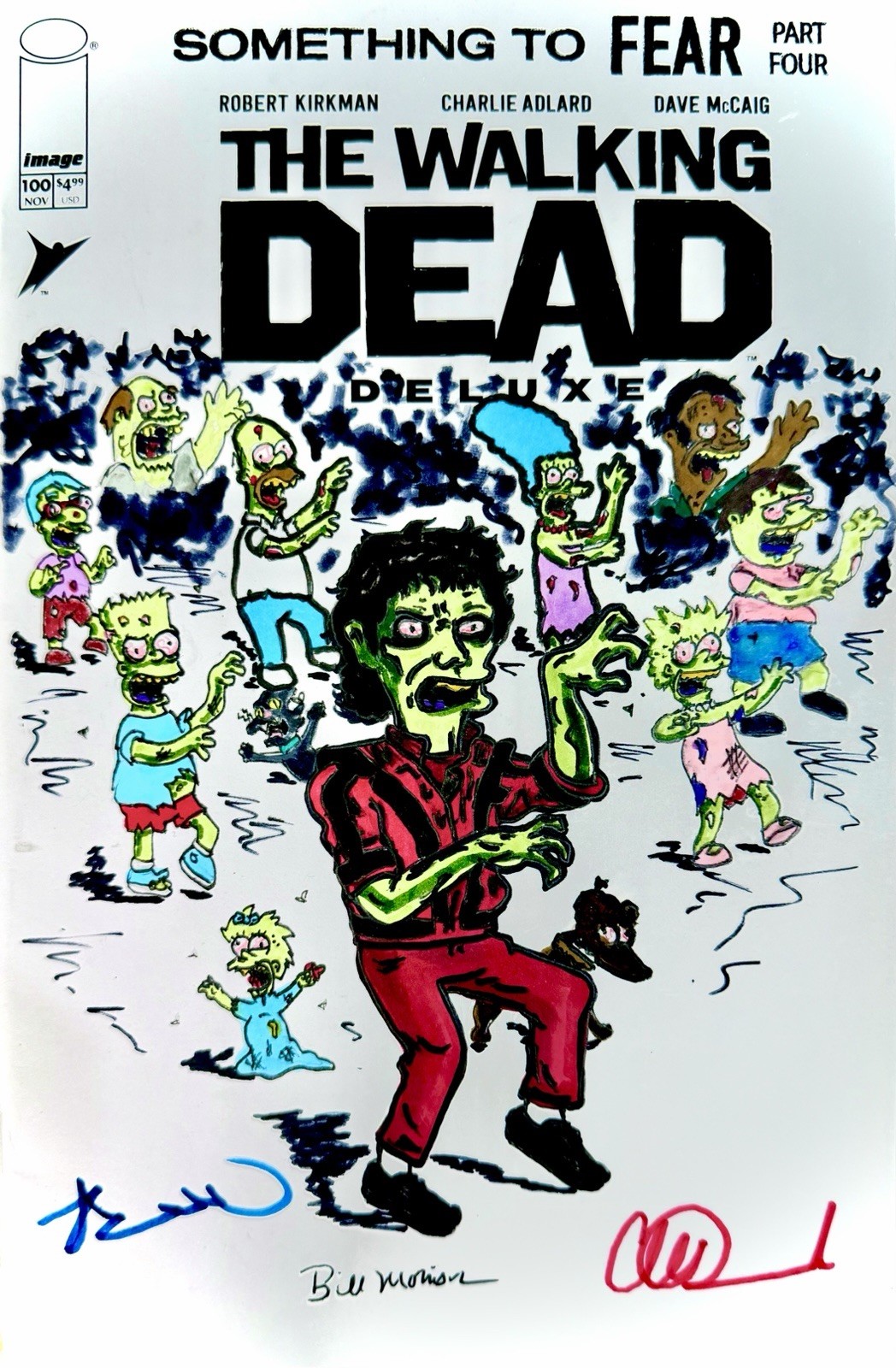 The Walking Dead Deluxe #100 Sketch Cover Bill Morrison Simpsons Thriller Parody