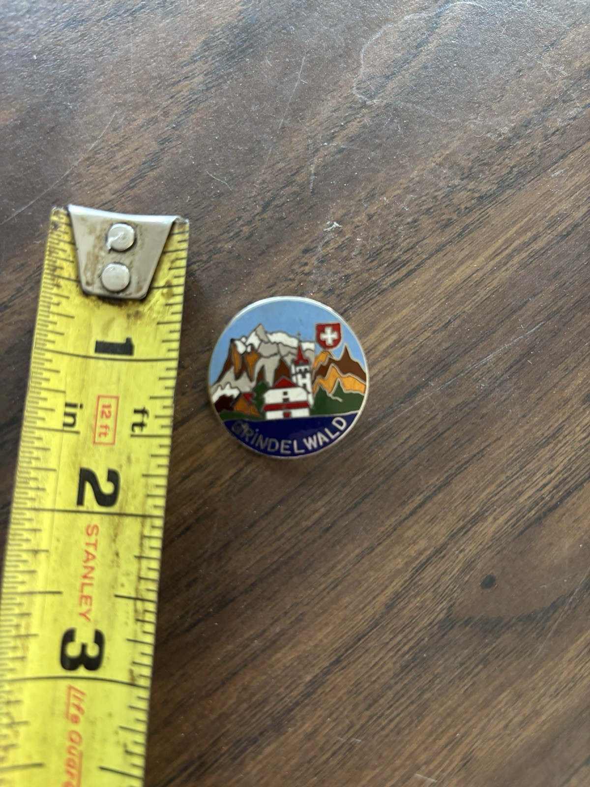 Vintage Grindelwald Switzerland Souvenir Enamel Pin 1”