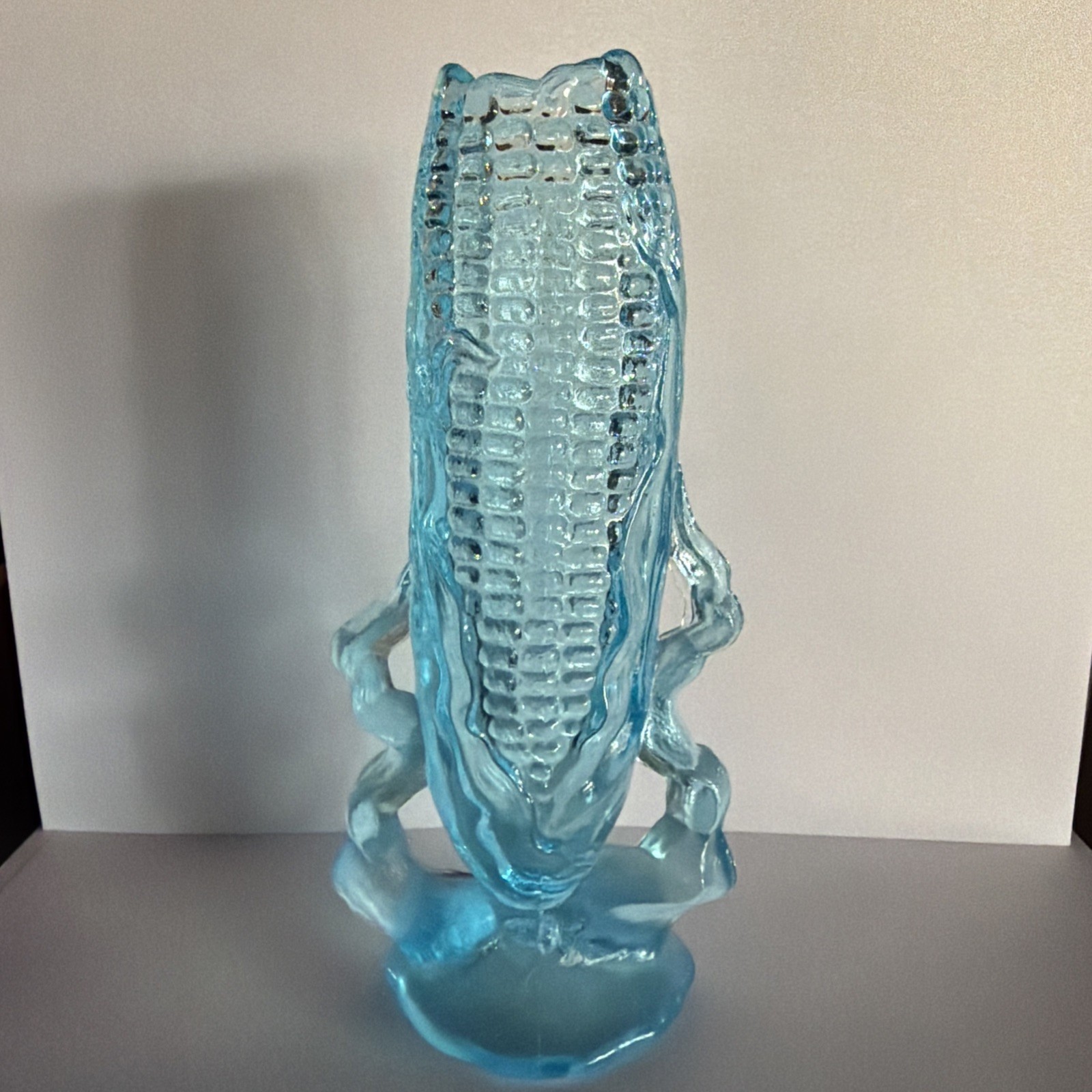 1905 Dugan Wright Corn on the cob Vase EAPG Opalescent Blue Harvest Fall 7.25'' 1905 Dugan Wright Corn on the cob Vase EAPG Opalescent Blue Harvest Fall 7.25''