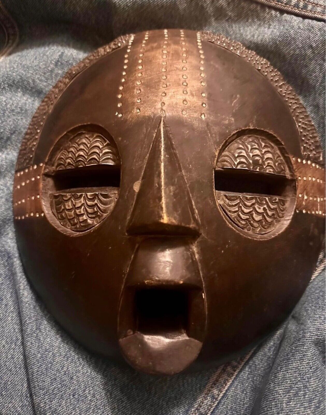 Handcrafted Africa wood mask. 1 of 1