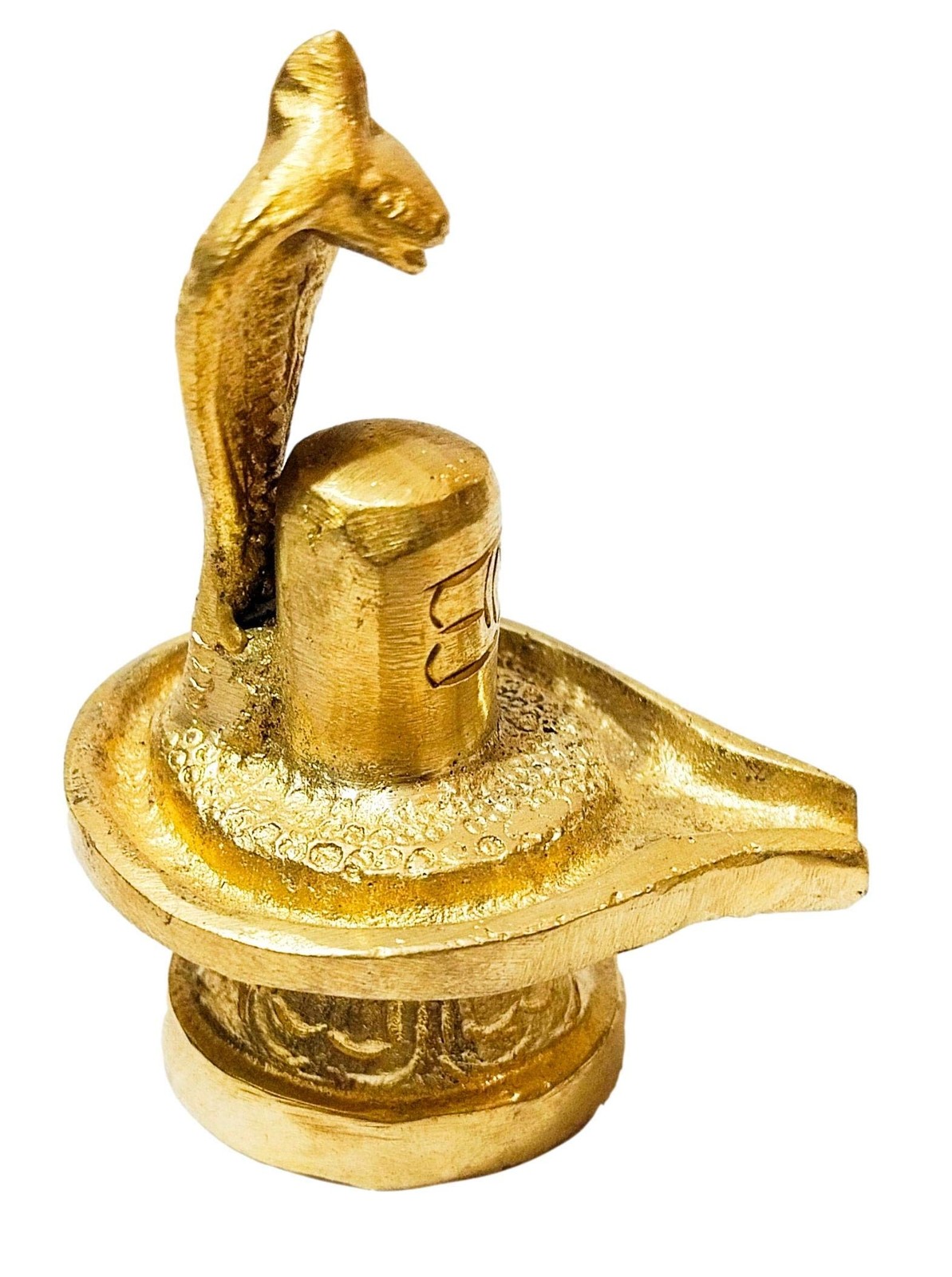 athizay Brass Shiva Lingam Statue God Idols for Prayer Room Gold Finish shivl...