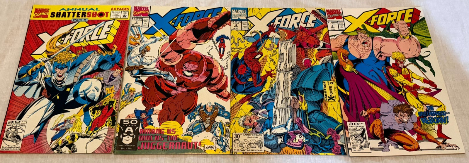 X-FORCE & CABLE Comic Book Lot 11 Issues 1991-1997 Marvel Deadpool Spider-Man