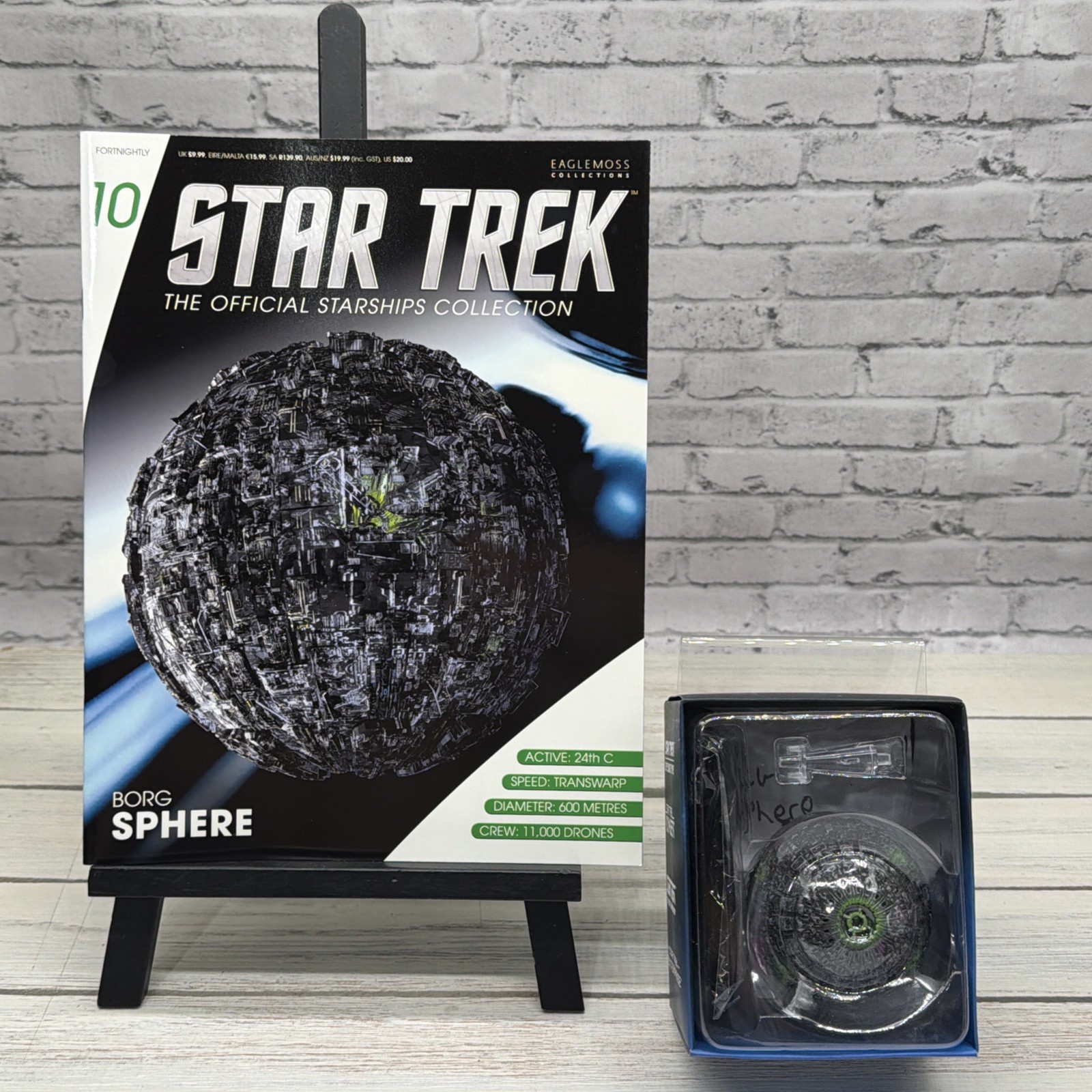 Borg Sphere Star Trek Voyager Eaglemoss #10 new in box W Magazine